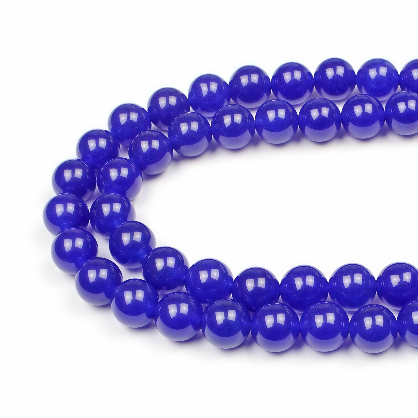 MJDCB Natural Stone Beads Sapphire Jade Round Loose Beads for Jewelry Making DIY Bracelet Necklace (10mm)