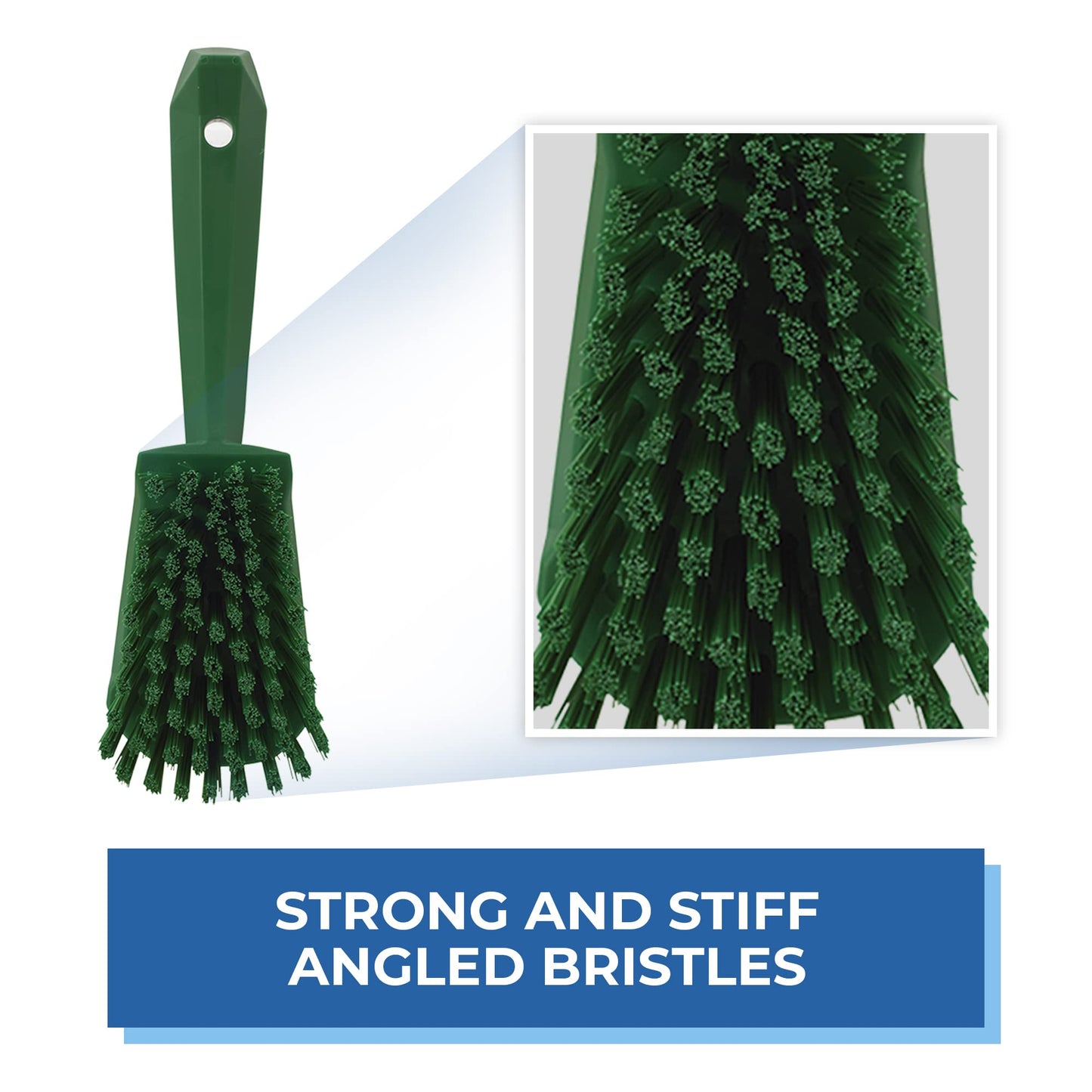 Vikan 41922 Brush,Washing,Stiff,10",PP/PBT,Green