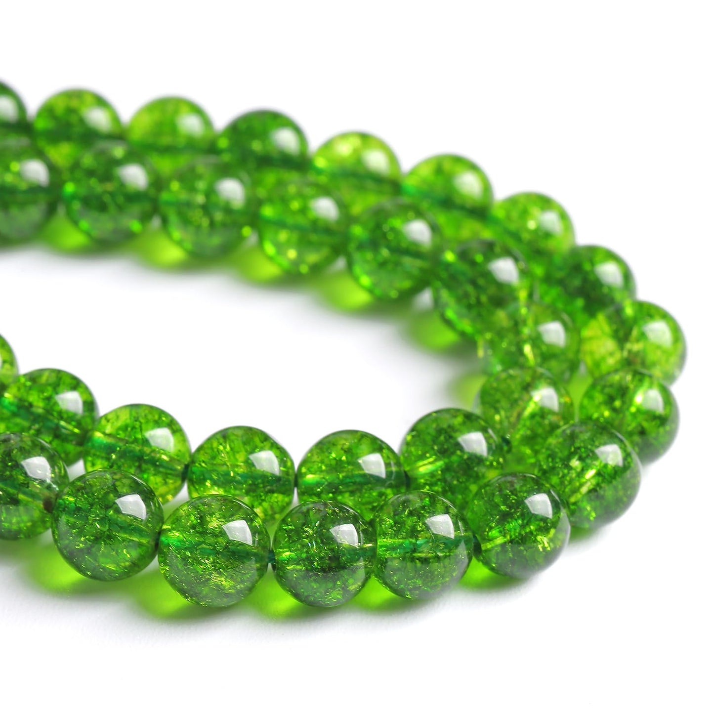 6MM 60PCS Green Peridot Crystal Stone Beads for Jewelry Making DIY Bracelet