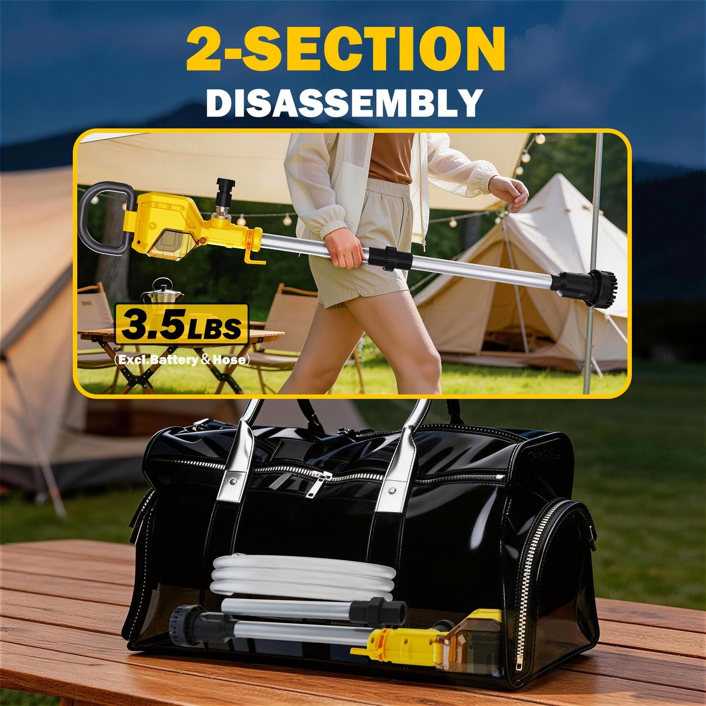720GPH Cordless Stick Water Transfer Pump Compatible with Dewalt 20v Max Battery (Tool Only), 32FT Lift, Portable Sump Pump Submersible Utility Pump for Garden Basement Pond RV Pool Boat Well