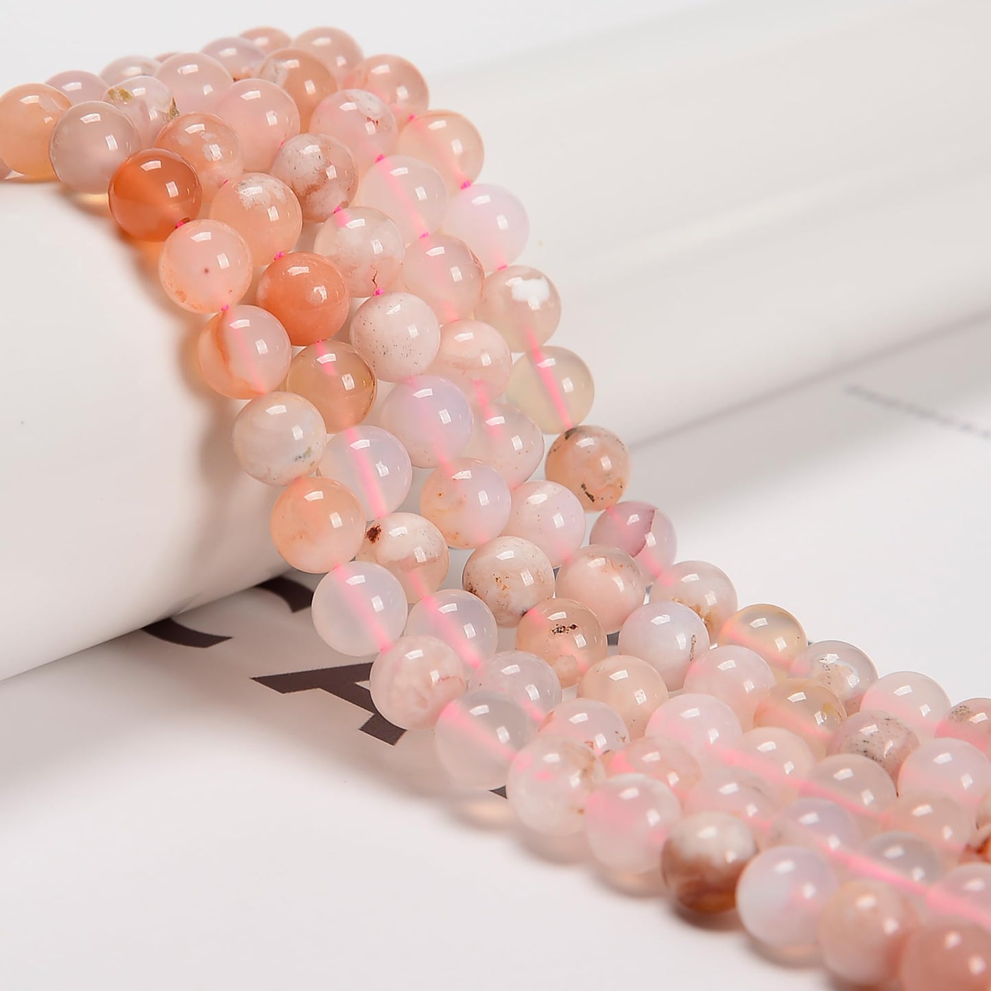 65Pcs 6mm Coffee Vein Agate Natural Round Loose Real Stone Beads Gemstone Genuine for DIY Hand Made Craft Jewelry Bracelet Earring Necklace String Making Energy Healing Power