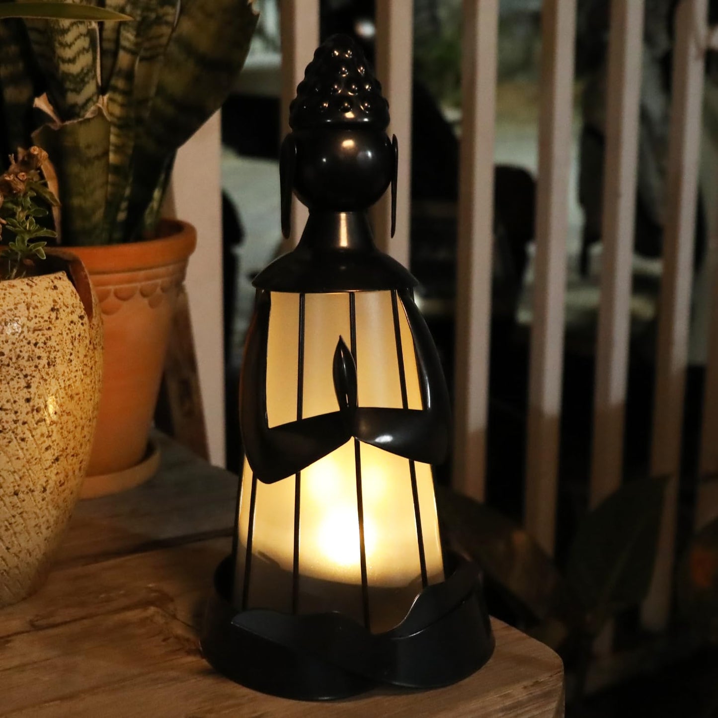 MUMTOP Solar Outdoor Lights Garden Decor, Shakyamuni Buddha Waterproof Solar Powered LED Light Meditation Buddha Yard Art Ornament for Patio Outside Lawn Backyard Balcony Decorations