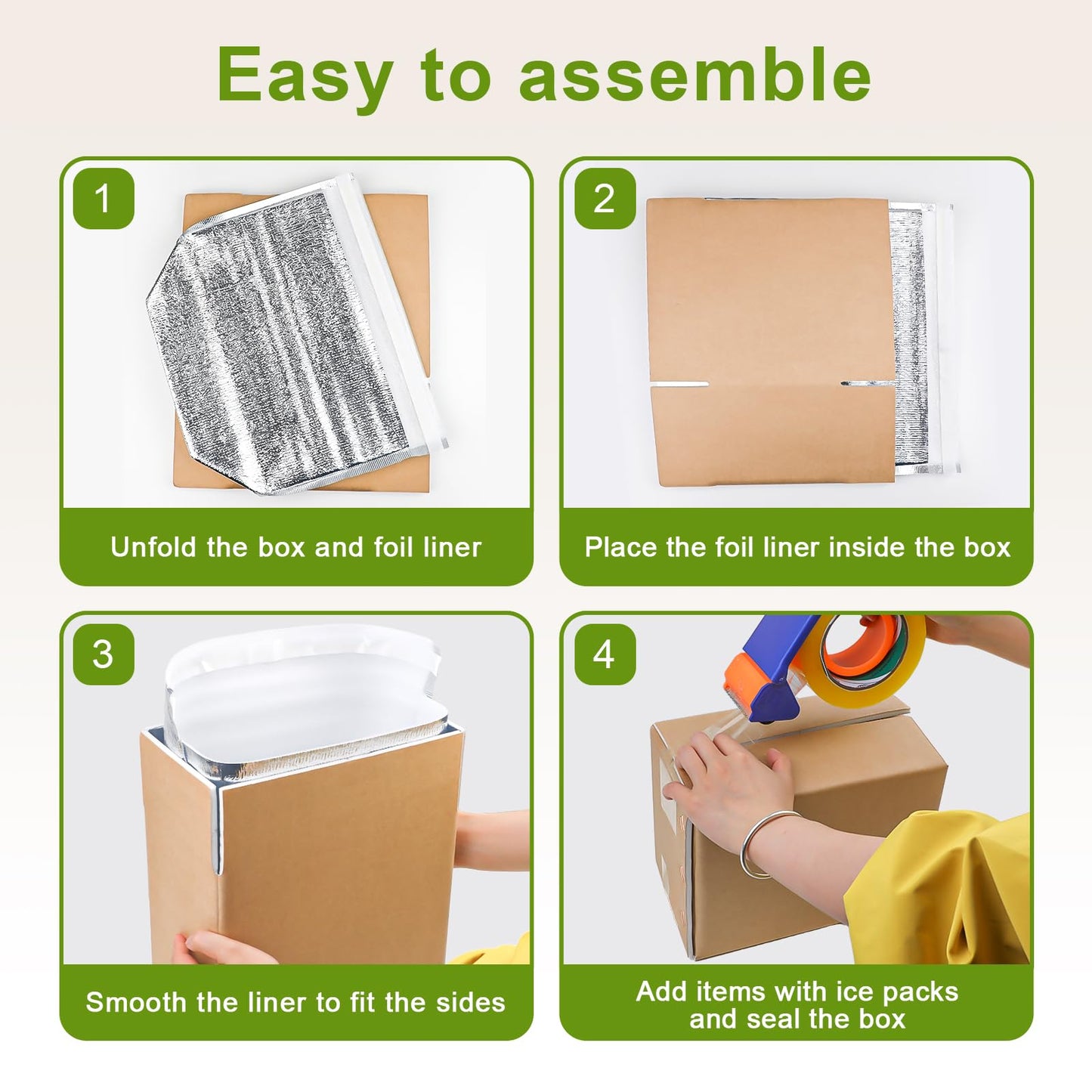 Acrridi 6 Pack Heavy Duty Insulated Shipping Boxes with Foil Liners, 9.4''x5.5''x6.9'' Small Cooler Box for Food Delivery, Reusable Thermal Mailing Kit for Perishable Goods, Vegetables, Meat, Cheese