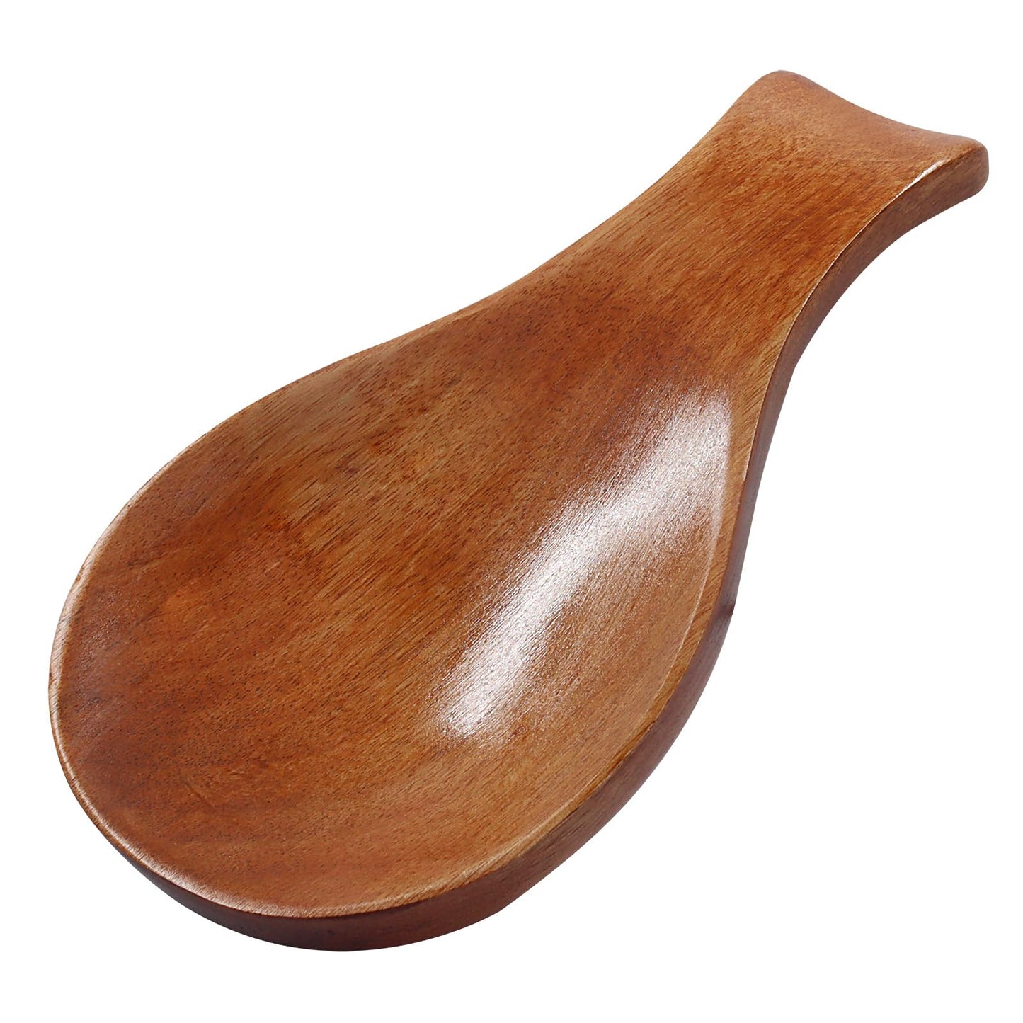 Verkelly 1 Pack Acacia Wood Spoon Rest, Bamboo Holder Spatula Wood Rest, Modern Utensil Holder for Farmhouse Kitchen Counter Decor(Brown)