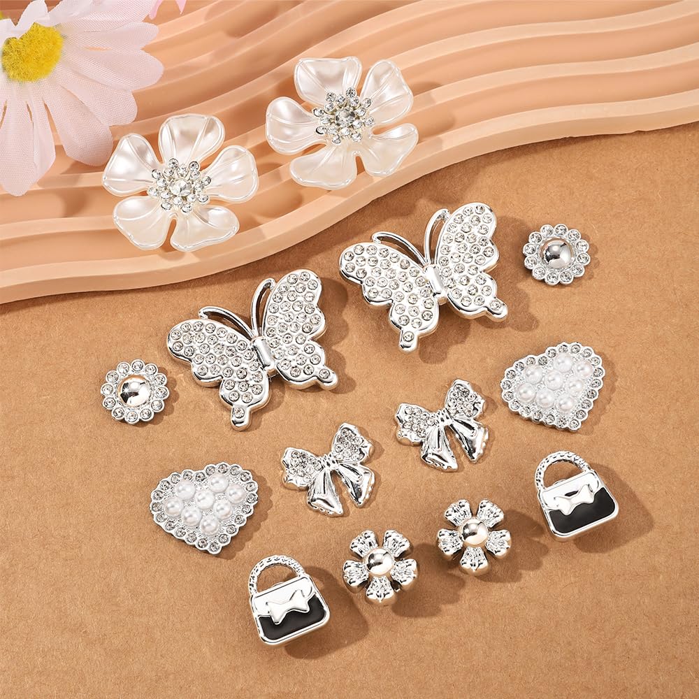22Pcs Bling Shoe Charms Designer Rhinestones Bling Chain Shoes Accessories for Women Girls Jewelry DIY Shoe Accessories Decoration Party Favors