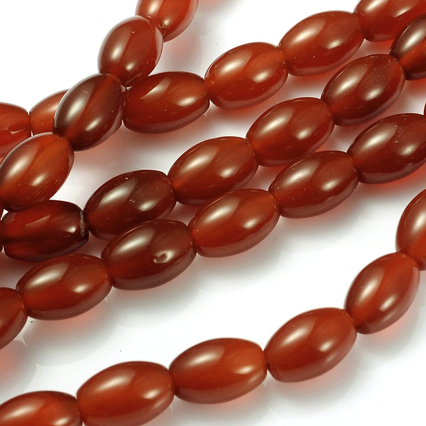 Fashewelry 30pcs Natural Carnelian Gemstone Beads Smooth Oval Healing Crystal Loose Stone Beads 12x8mm for Jewelry Necklace Bracelet Earring Craft, 14.5 Inch