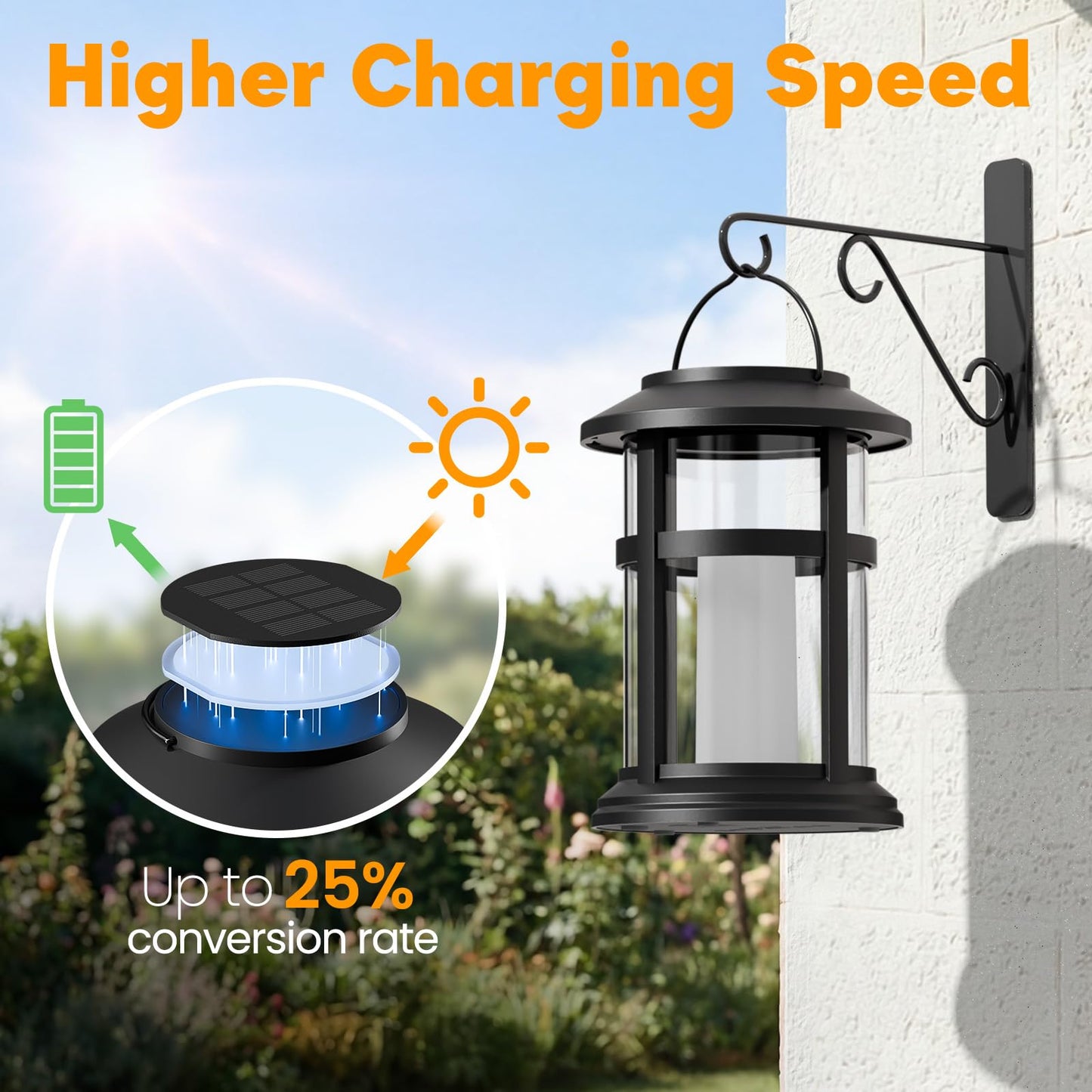 Otdair 4 Pack Solar Lanterns Outdoor Waterproof, Upgraded Flickering Flame Hanging Solar Lights for Outside, Solar Powered Lantern for Patio Yard Garden Porch Decor, Gift for Mom Housewarming