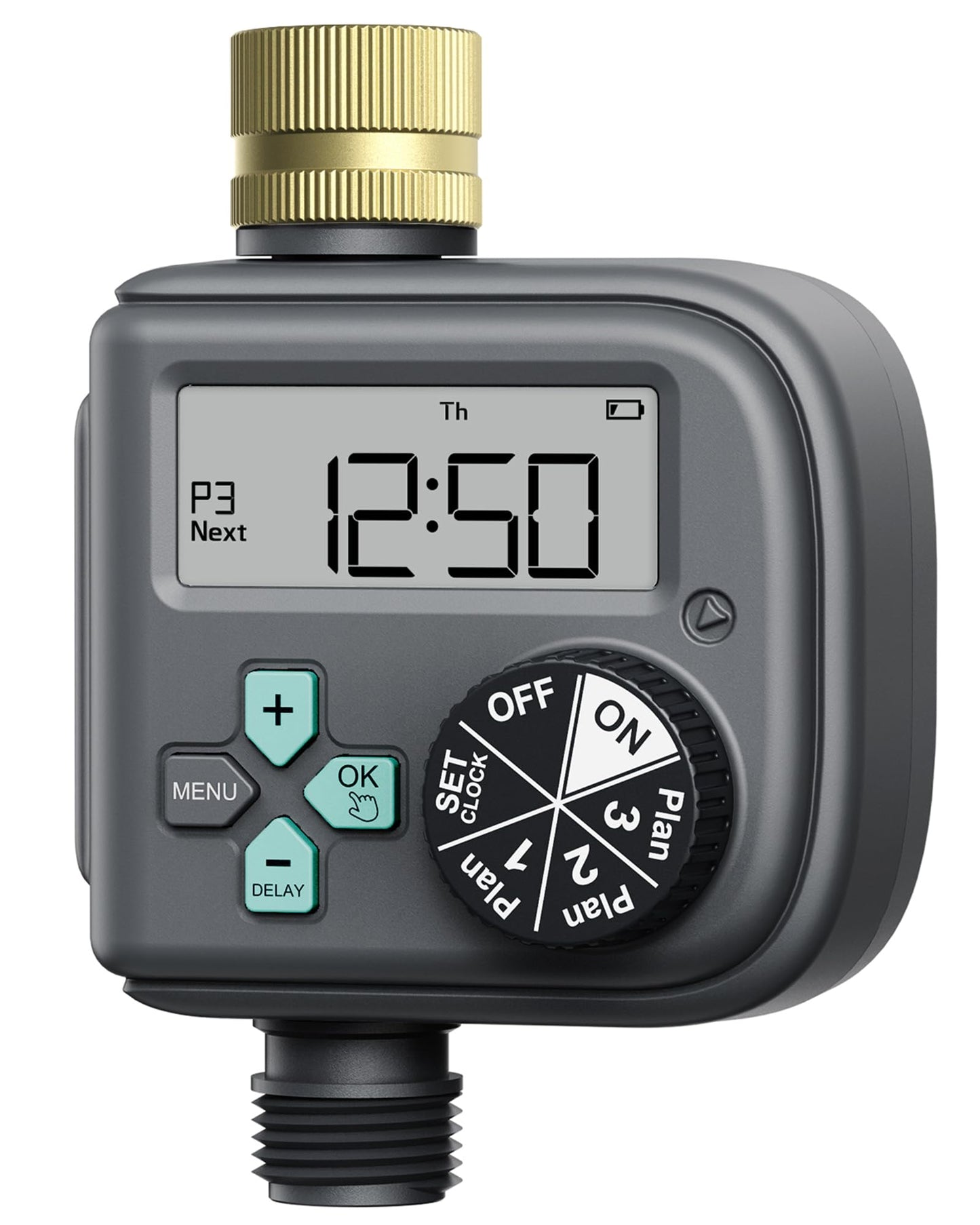 RAINPOINT Sprinkler Timer with 3 Different Programs, Waterproof Hose Timer Brass Inlet with Rain Delay/Manual/Automatic Irrigation System, 1 Outlet