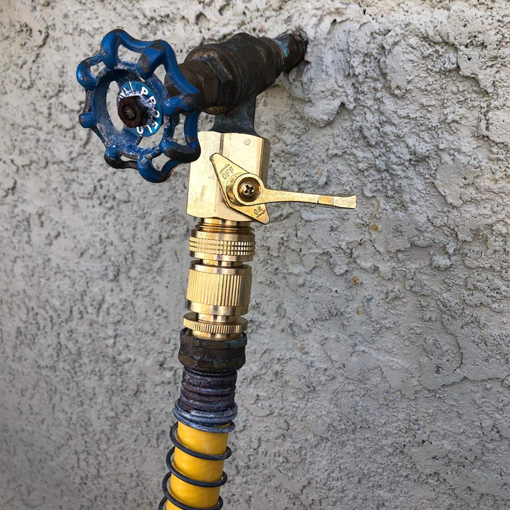 HQMPC Garden Hose Quick Connector Water Hose Quick Connect ¾ inch GHT Brass Easy Connect Fitting Quick Connect Hose Fittings Garden Hose Fitting Water Hose Connectors (3SETS)