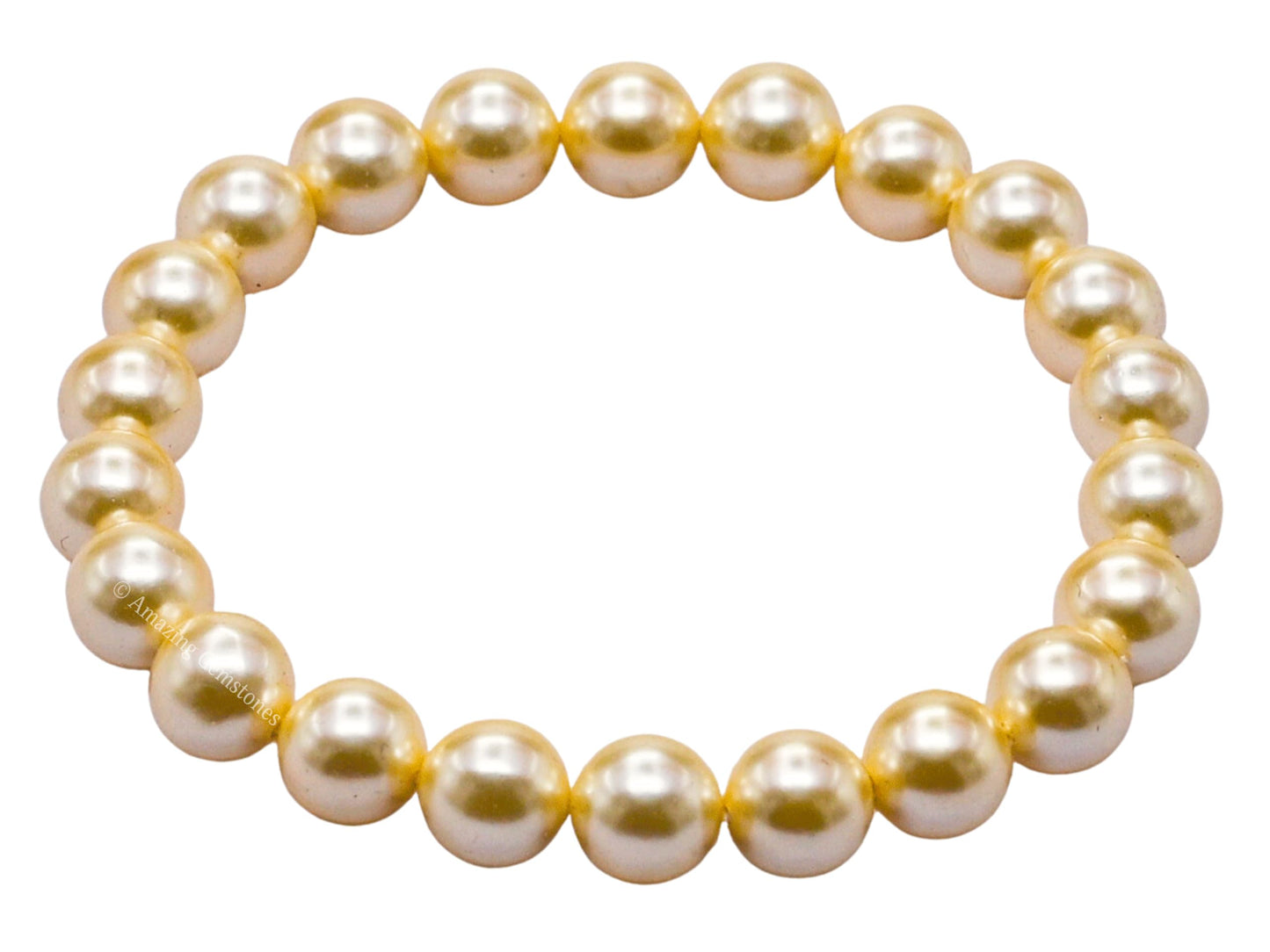Amazing Gemstone Crystal Bracelet for Women Men's Gifts - Protection Healing Crystal Bracelet - 8mm Gemstone Beaded Stretchable Bracelet Pulseras Para Hombres Mujer Stocking Stuffers Mothers Day Gift (Yellow Pearl)