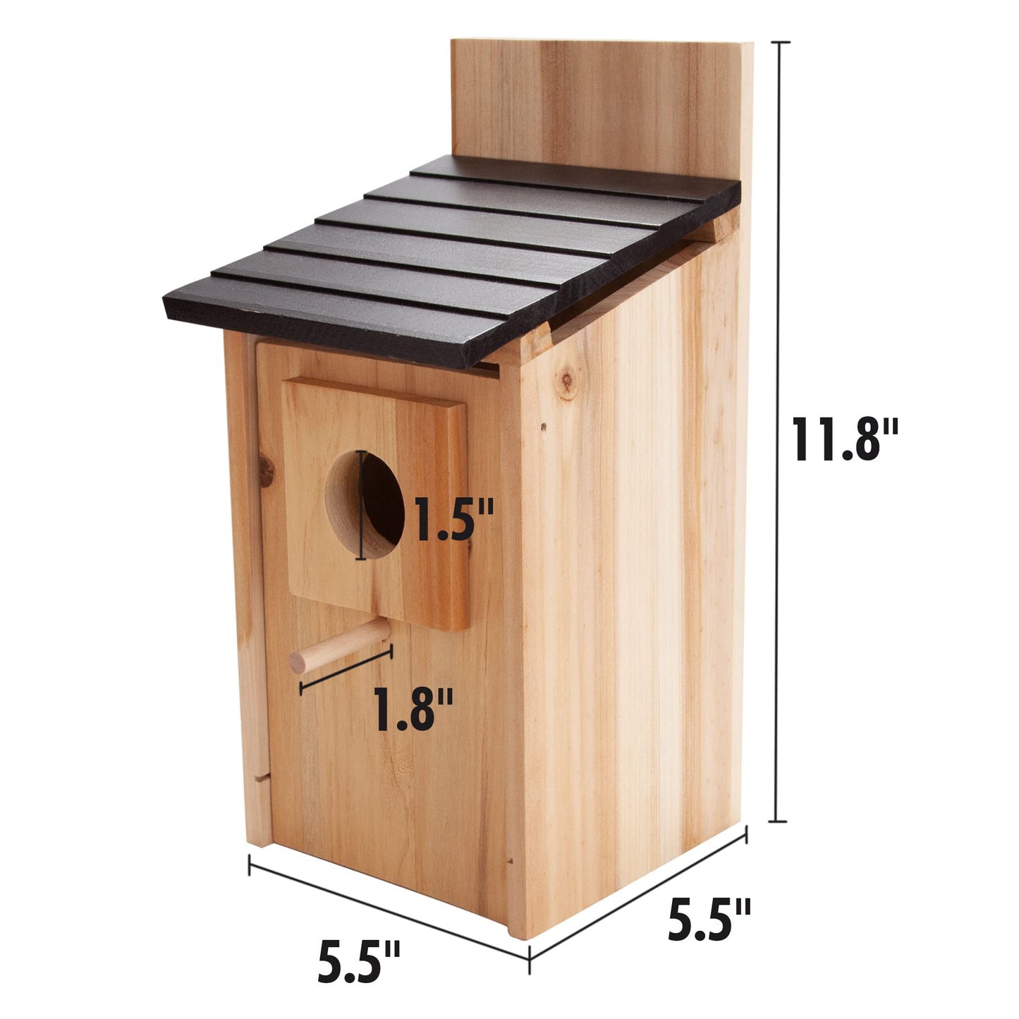 CARTMAN 0.5 Inch Thick Blue Bird Box House, Wood Bird Houses for Outside, Hummingbird House for Outside Clearance Garden Country Cottages, 2PK