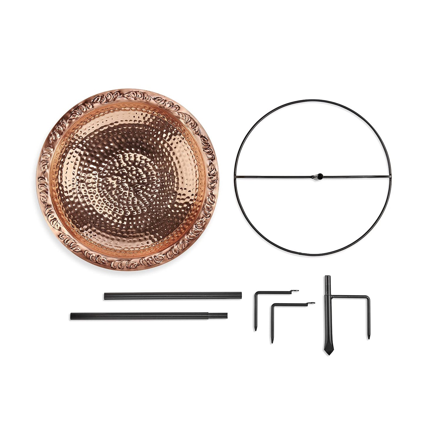 Good Directions BBG18 Copper Bird Bath, Includes Garden Pole, 18” Diameter Basin, Polished Copper