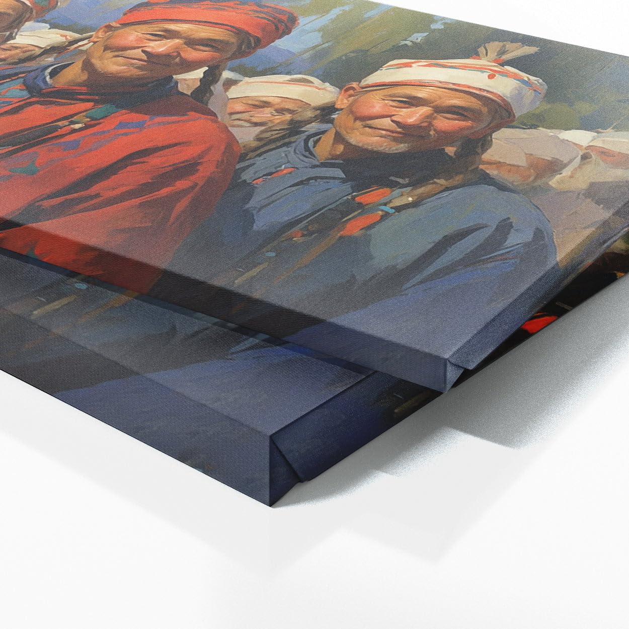 Sense Canvas Scandinavian Sami Celebrations 61 Canvas Art - Home Decor Wall Art Print Poster Painting Large 40x16 / 0.75"