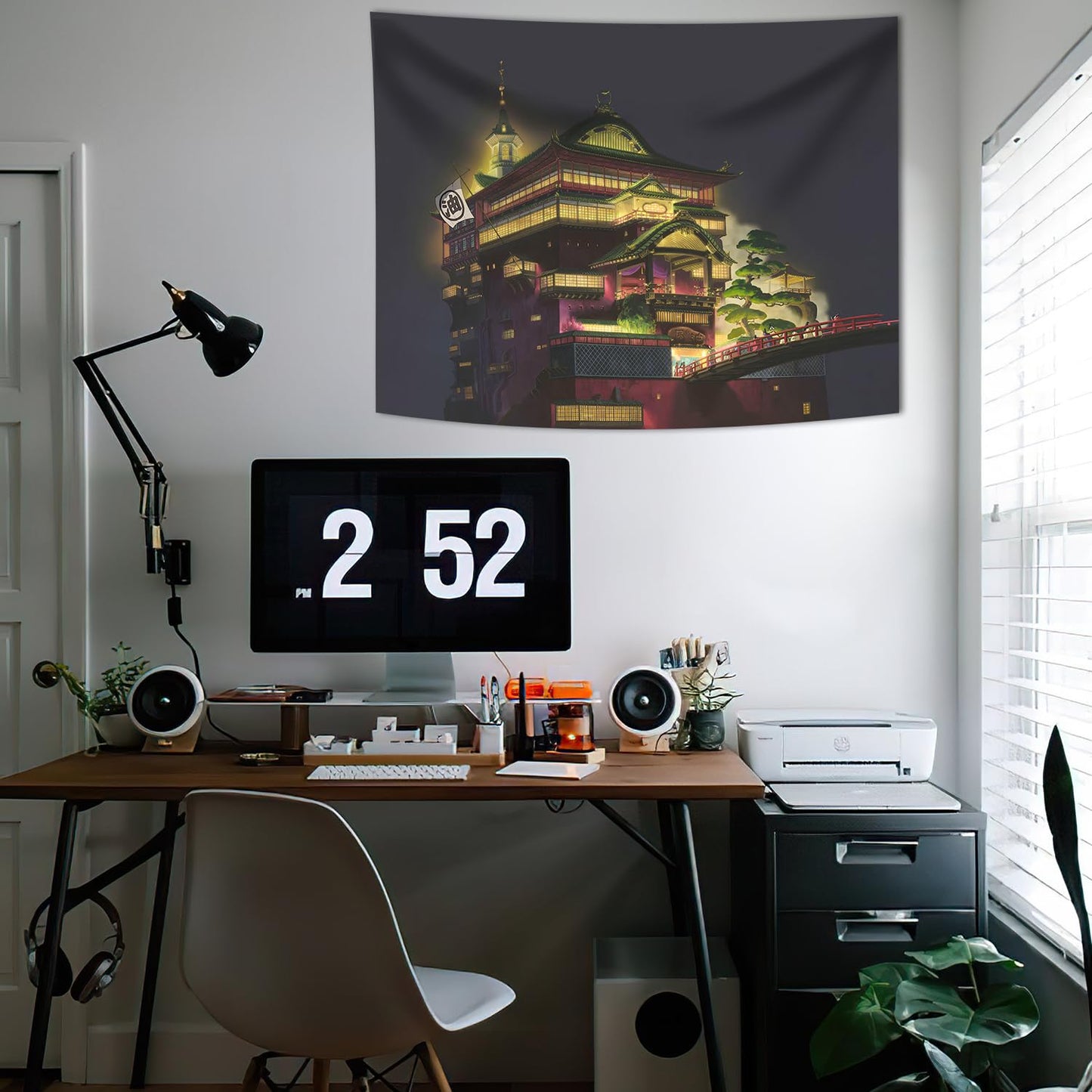 Pounchi Japanese Anime Tapestry (51 x 59 Inch with Hooks Kit) Japanese Backdrop Wall Hanging Tapestry for Bedroom Living Room Dorm Gifts for Birthday Party Decorations