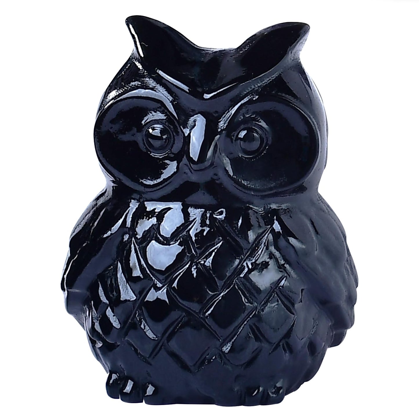 Ytbeoxk 1.9 Inch Black Obsidian Owl Statue, Healing Crystal Cute Decor Figurine, Hand-Carved Gemstone, Bedroom Office Spiritual Gift, Owl Gifts