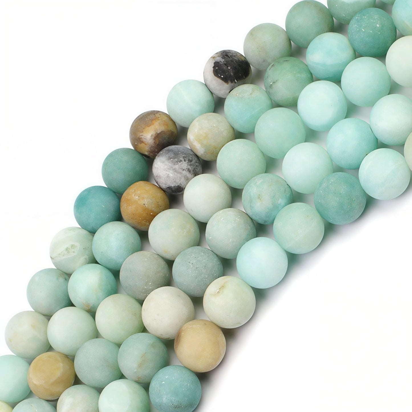 MJDCB Natural Matte Amazonite Round Loose Beads for Jewelry Making DIY Bracelet Necklace (10mm)