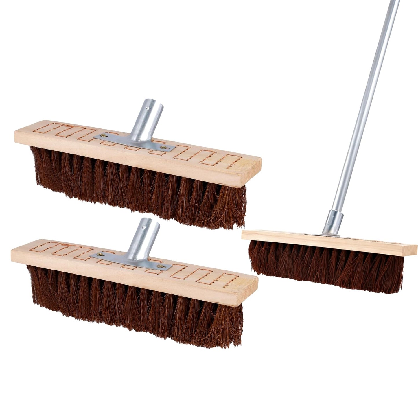 JEUIHAU 2PCS 12 Inch Floor Scrub Brushes, Outdoor Deck Brush for Concrete Floor, Garden, Patio and Wooden Deck Cleaning