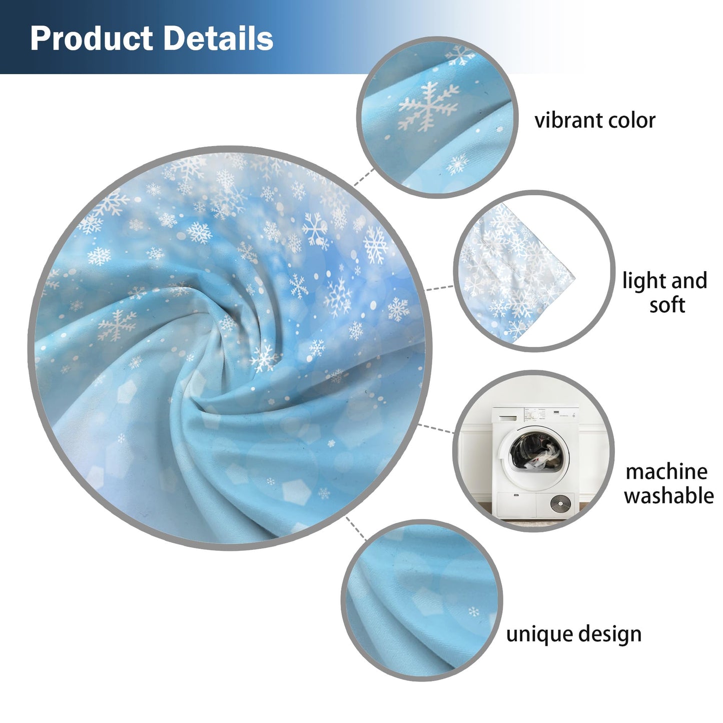 Yilinata Frozen Winter Wonderland Window Curtains for Kids Girls Snowy Landscape Snowflake Baby Living Room Bedroom Nursery Toddler Home Rod Pocket Drapes Decor 84 in x 84 in