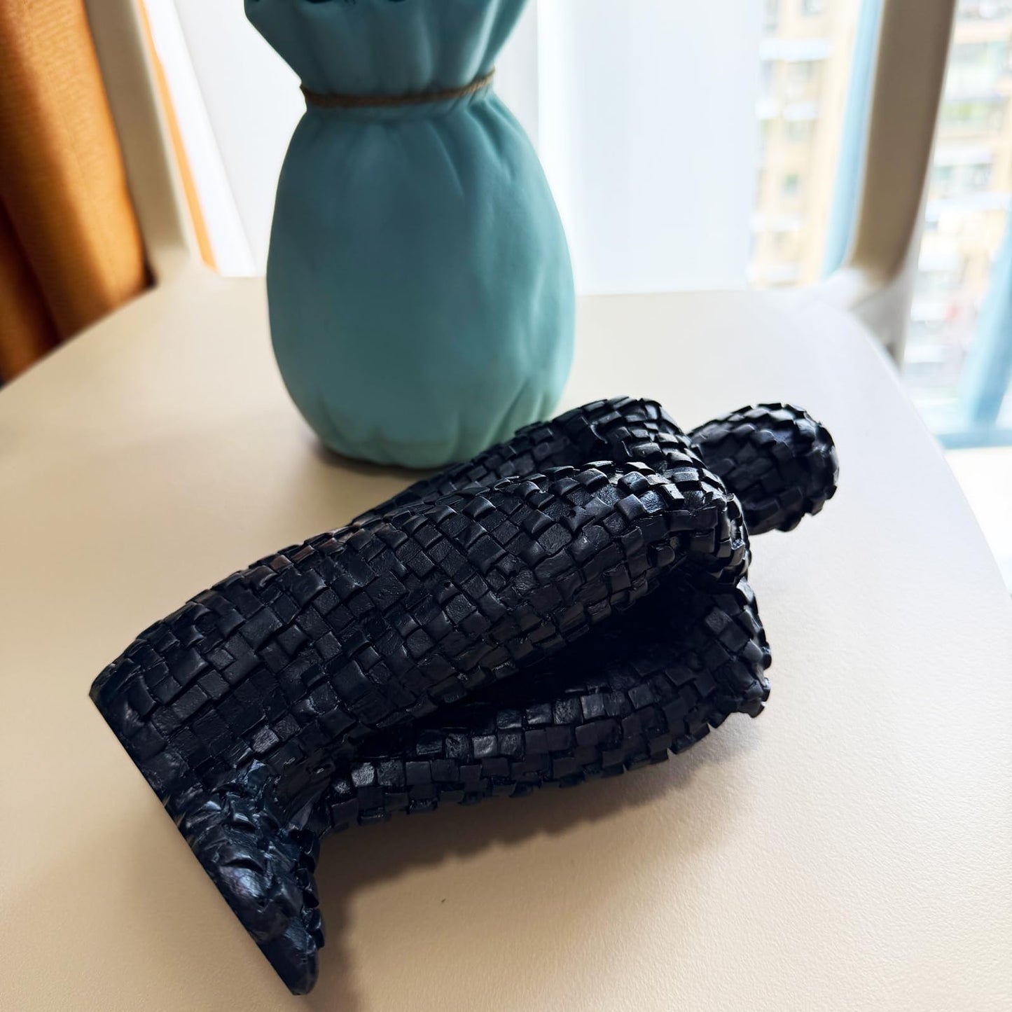 SIETIOJI Abstract Mosaic Sculpture Resin Sculptures Home Decor, Arts Decoration,Unique Mosaic Man Figurine for Bedroom Shelf Office for Living Room (Black)