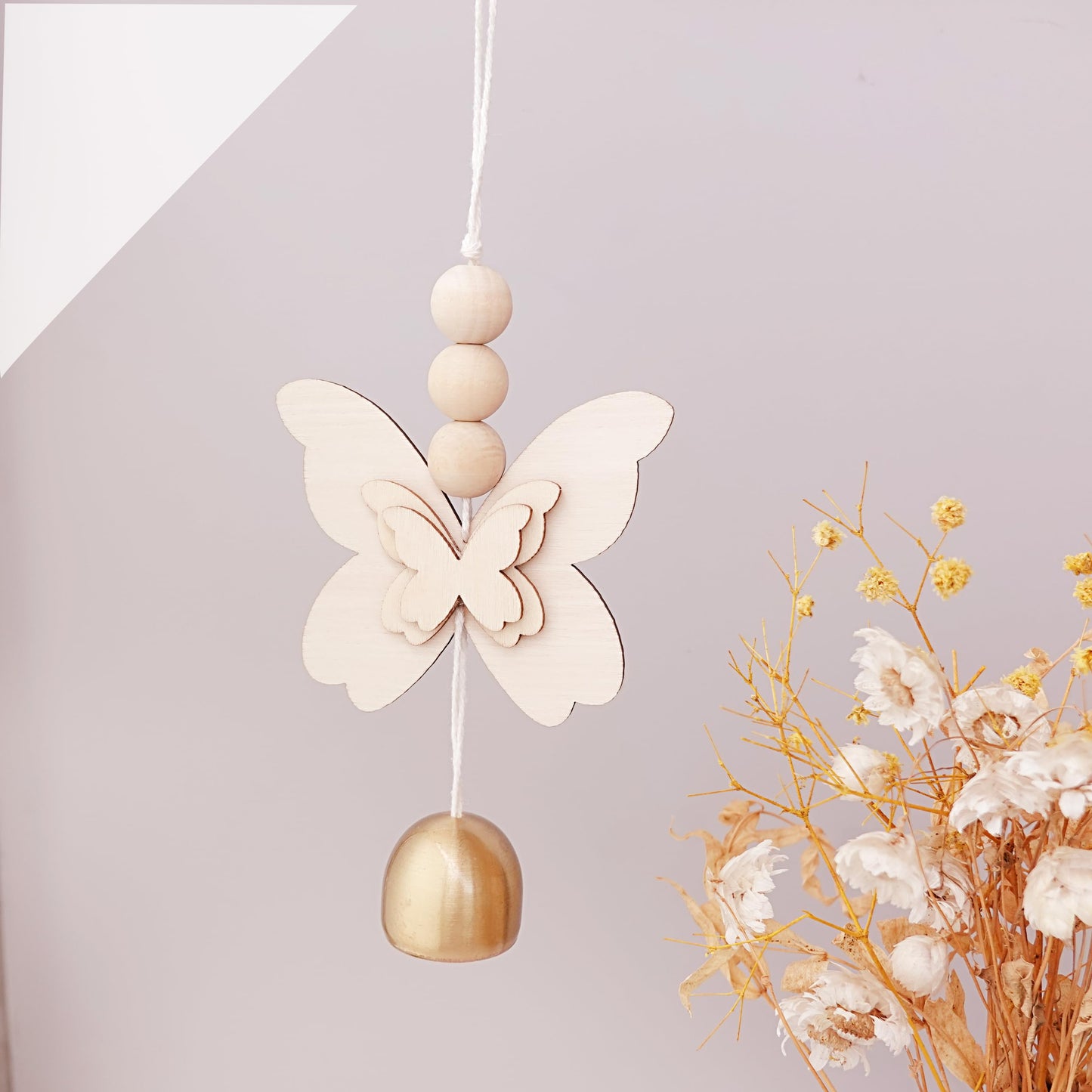 Butterfly Hanging Bell for Door Opening - Good Luck Decoration for Entrance, Window, and Wall - Wind Chime Home Decor