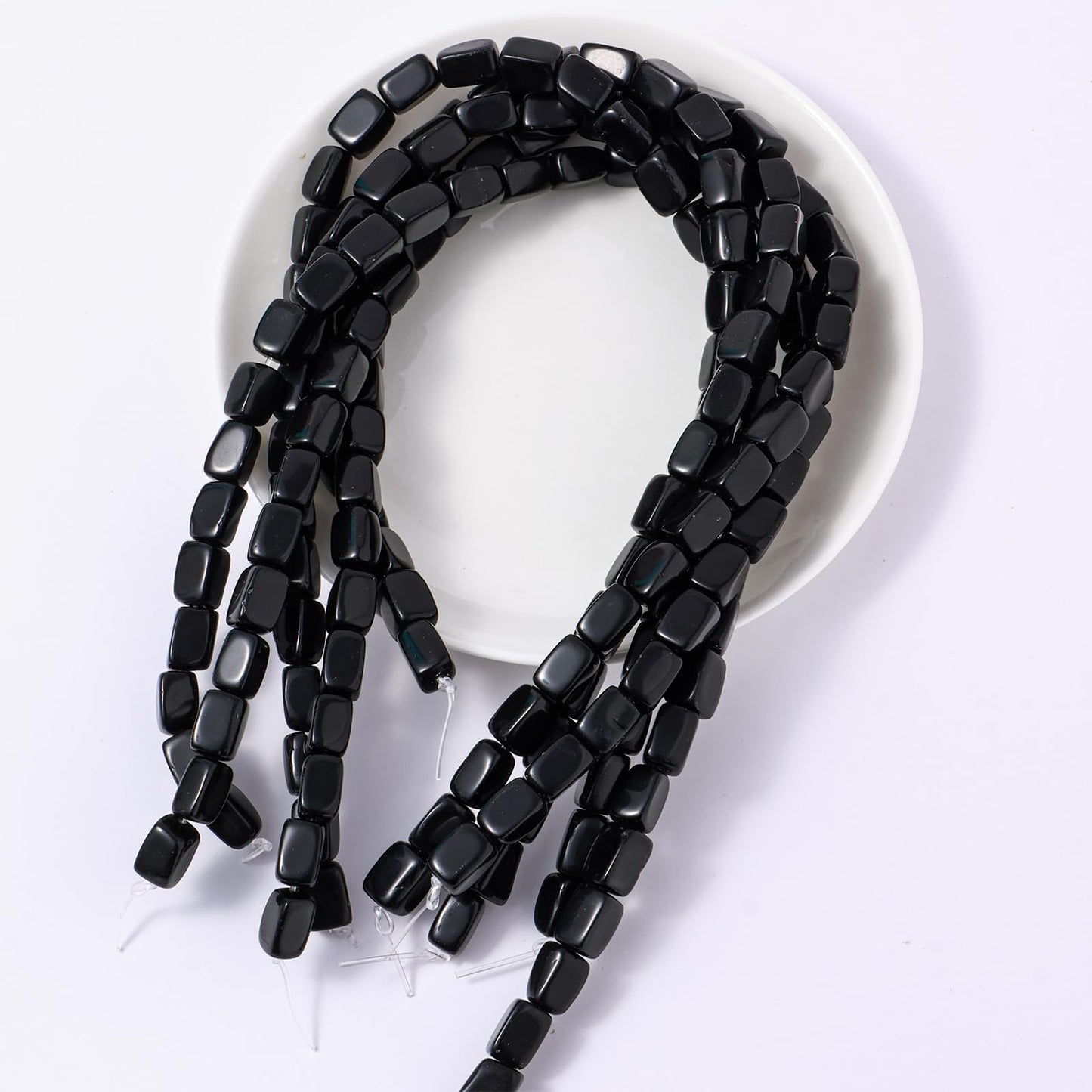 Natural Large Black Onyx Agate Cube Stone Beads 8x11mm 38cm/str Loose Semi Gemstone Stone Square Beads for Making Bracelets Necklace