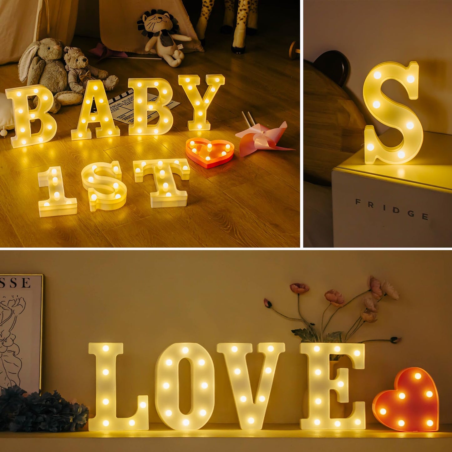IFDGCTK Light Up Letters, Led Letter Lights 26 Alphabet, Decorative Lighted Letter, Battery Powered Led Marquee Letters for Party, Bar, Night Light, Home Decor(A)