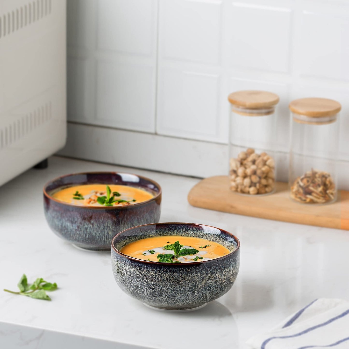 KYBSCZ 22 Ounce Serving Bowls Set - Ceramic Bowl Set of 2-5.75 inch for Salad, Soup,Cereal Bowls for Kitchen