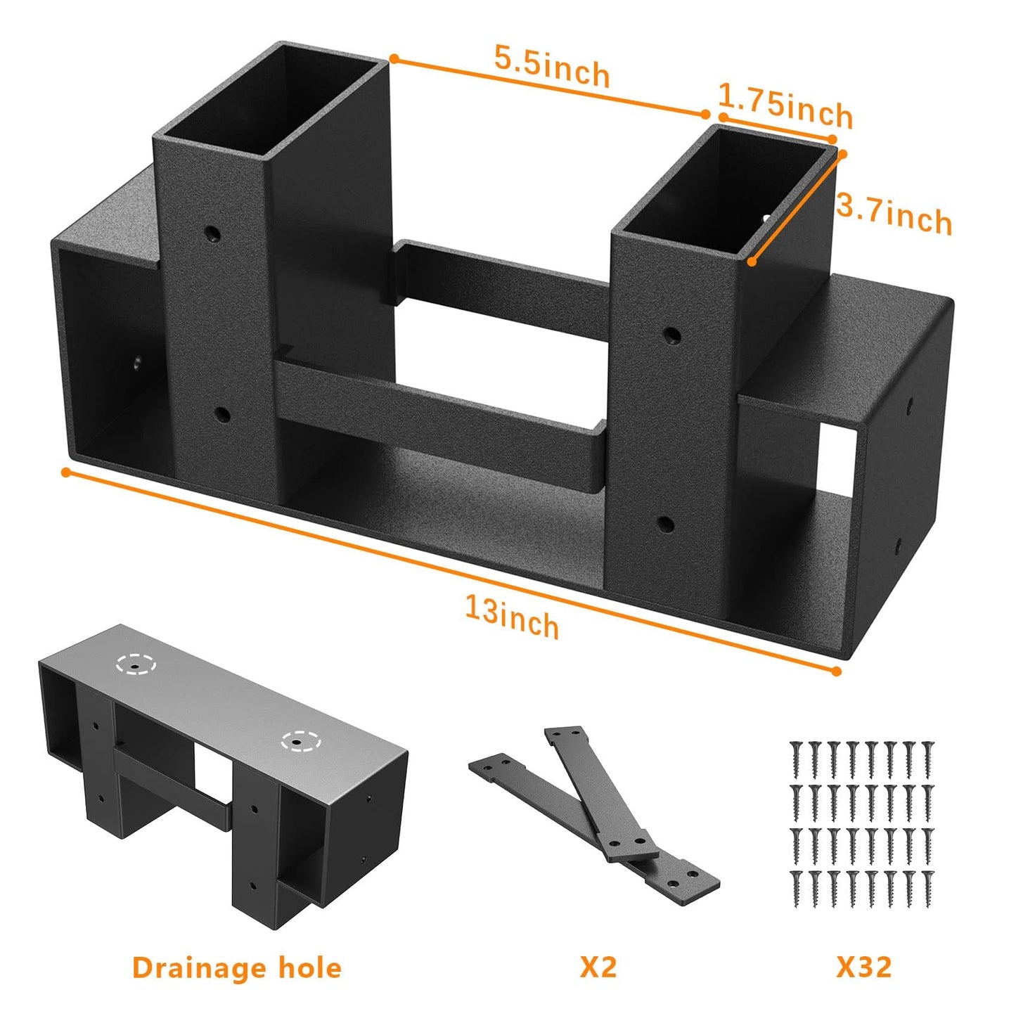 Mr IRONSTONE Firewood Rack Outdoor Indoor, Adjustable to ANY Length Firewood Log Rack Brackets Kit, Heavy Duty Fire Wood Storage Racks, Fireplace Wood Holder for Patio Deck