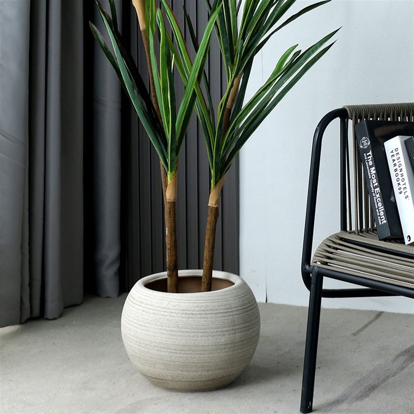 YIMUBDBM Creative Flower Pots Ceramic Flower Pot Plant Container Oversized Spherical Floor Planter Mall Decoration Courtyard Large Green Flower Pot Flowers Pot Plant Bucket-B:high 23 cm
