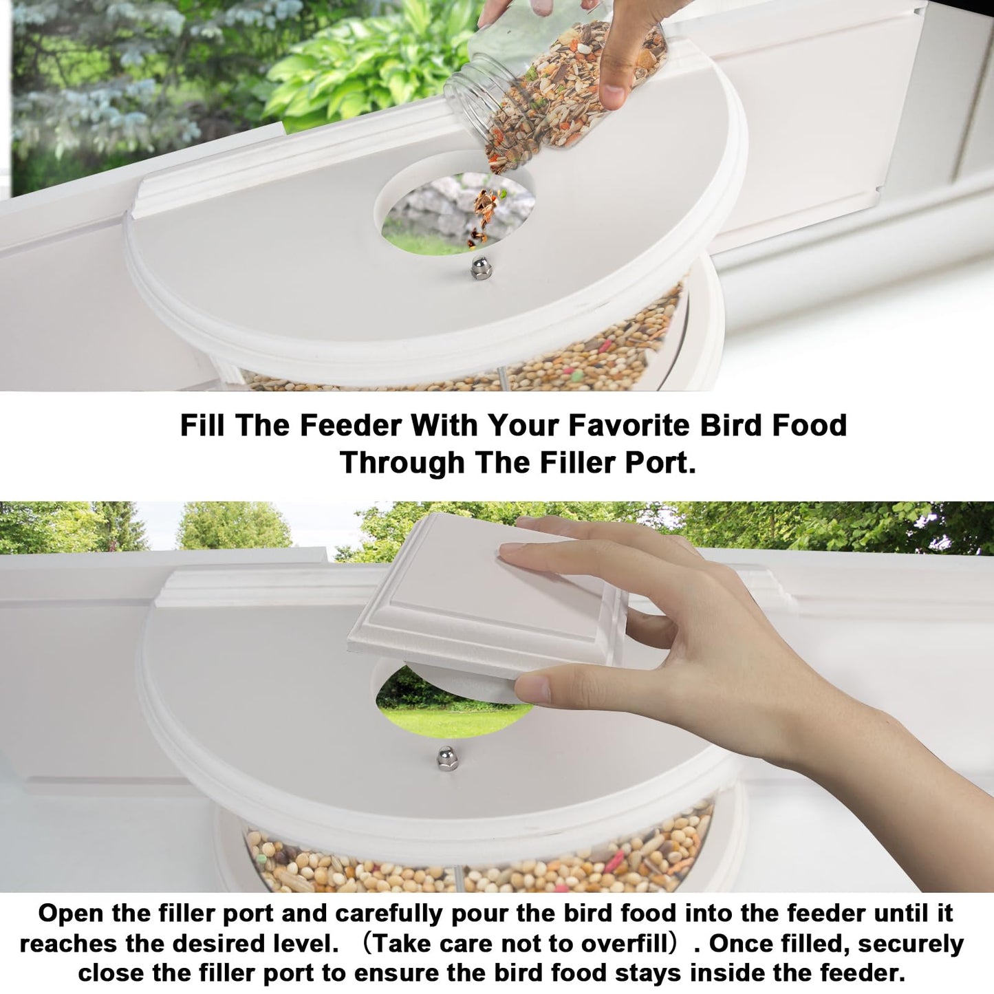 BAIAPEY in Window Bird Feeders for Viewing - 180° Clear View Bird Feeder, Durable, Elegant, Fits Windows 27-35" Wide, for Bird Watching-Bring Joy to Your Home