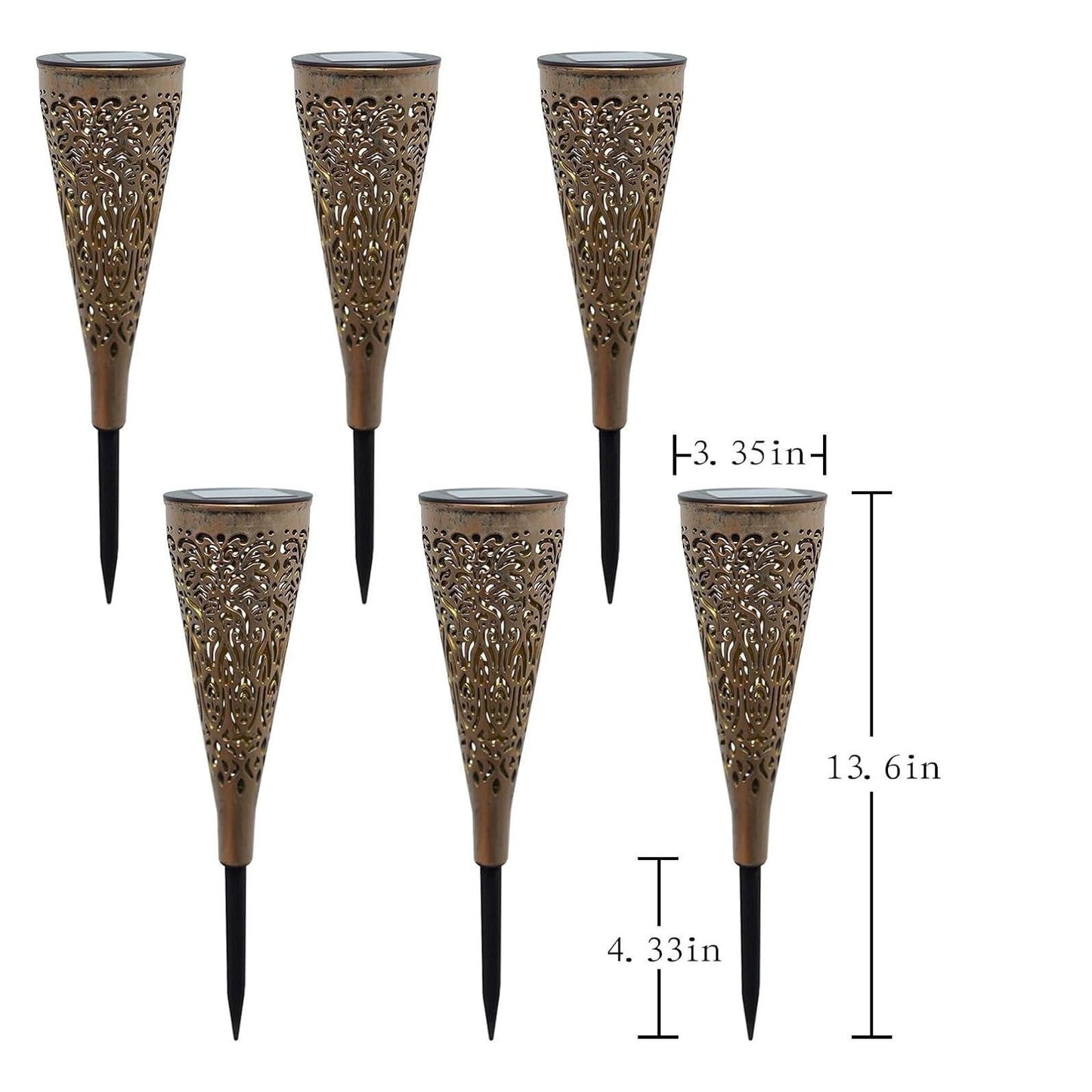 6 Pack Solar Lights Outdoor Garden Decorative Mandala Solar Garden Lights with Warm Light Waterproof Solar Pathway Landscape Lights for Path Backyard Walkway Yard Decor, Gardening Gifts for Women