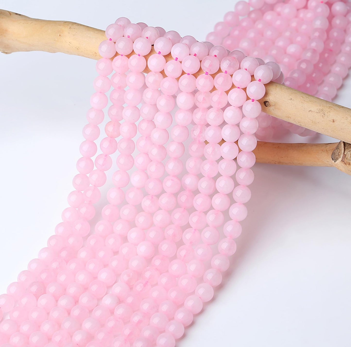 NUKAYAI Natural Rose Quartz Beads 100Pcs 8mm Pink Crystal Beads Loose DIY Round Stone Bead for Bracelet Necklace Earrings Making