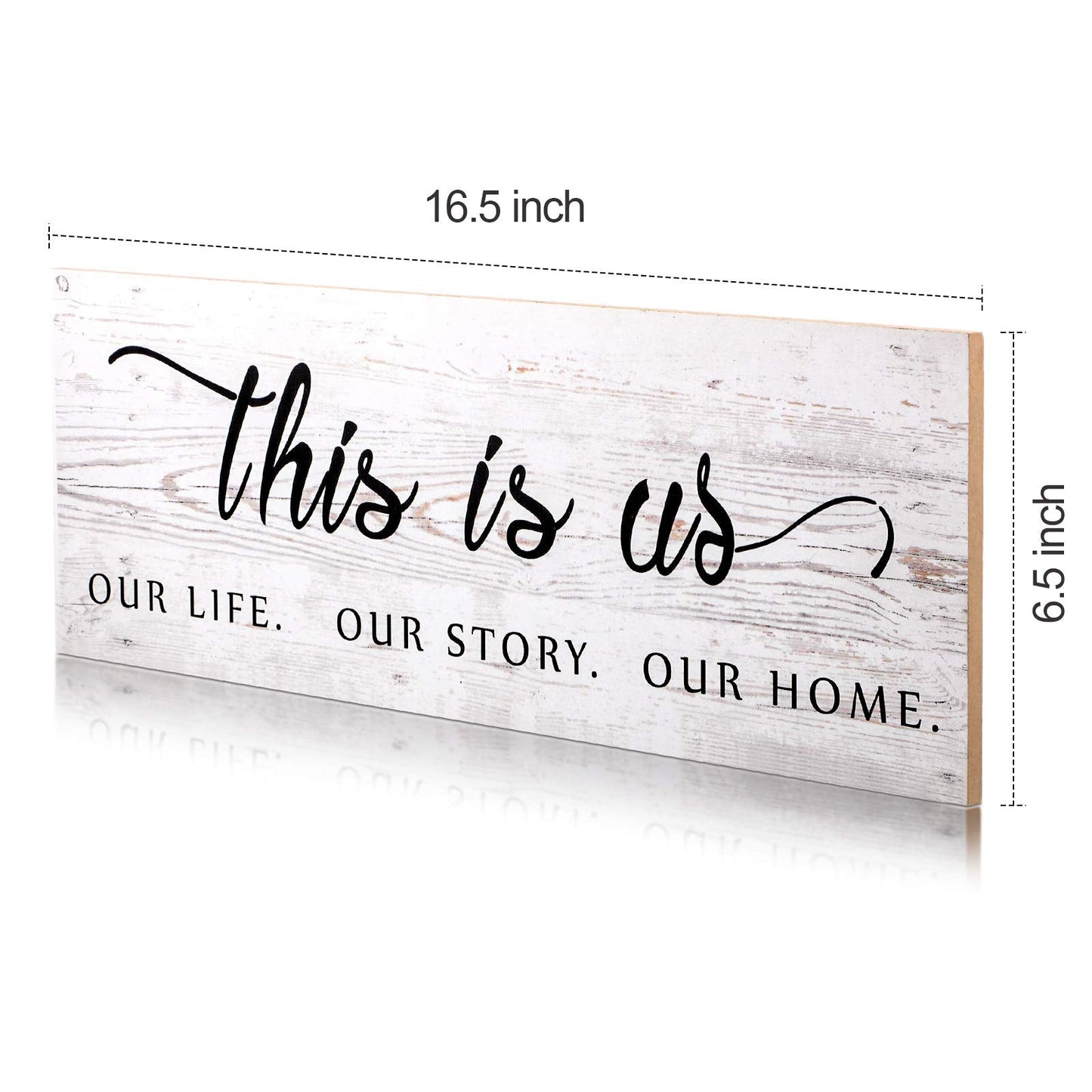 Jetec This Is Us Wall Sign Wooden Family Wall Plaques Inspiration Sign Farmhouse Entryway Rustic Plaques Art with Quotes for Living Room Bedroom Christmas Decorations(Antique White)