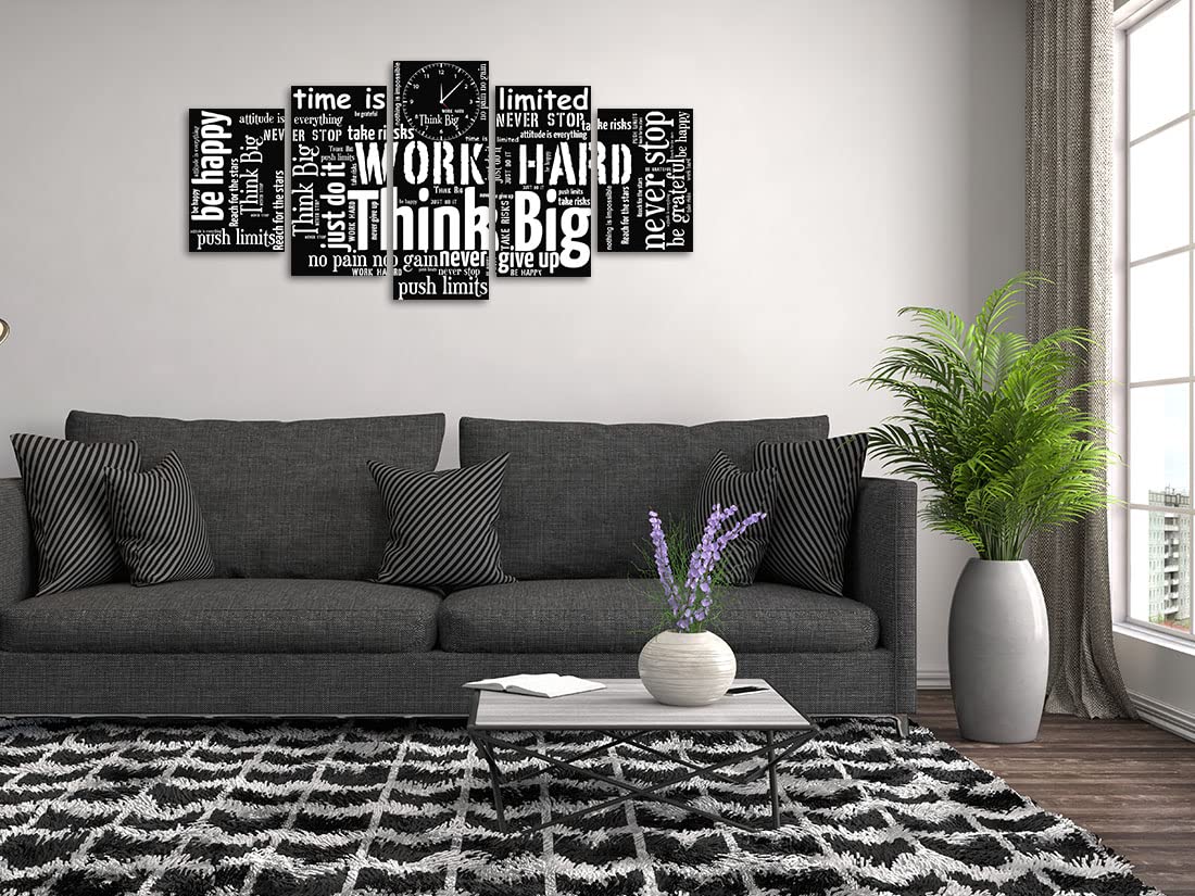 Biufo Inspirational Quotes Wall Art Canvas Picture Black White Positive Words Painting for Living Room Office Bedroom Decor (Large)