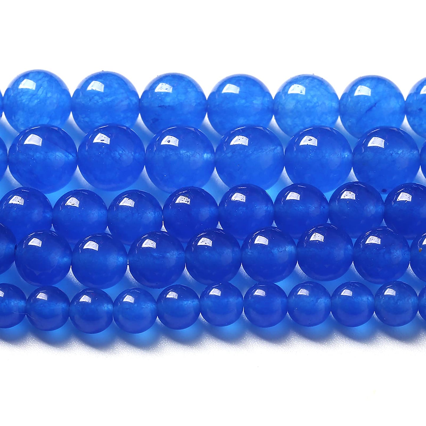90pcs 4mm Natural Blue Jades Chalcedony Stone Beads Round Loose Spacer Beads for Jewelry Making DIY Bracelets Crystal Energy Healing Power Stone (4mm, Blue Chalcedony)
