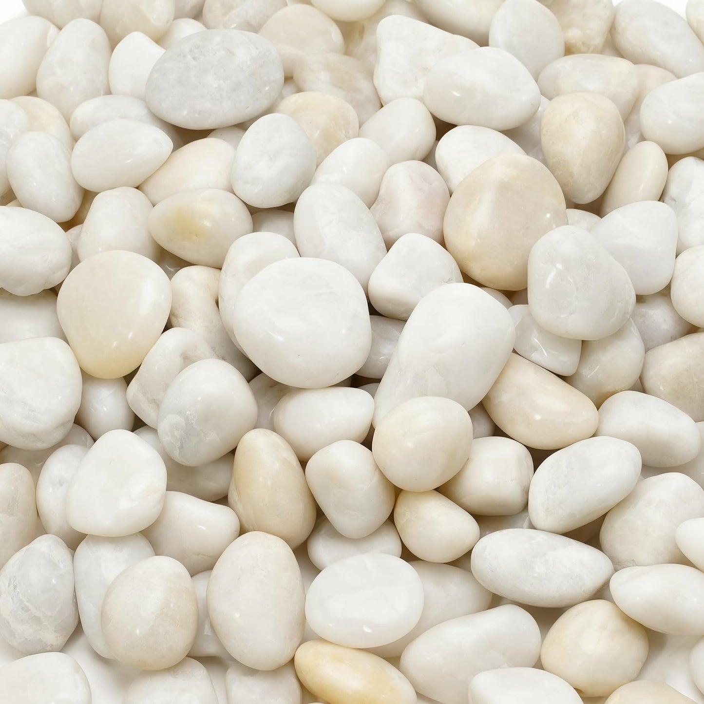 Mr. Fireglass 10lb White River Rocks, 3/8 inch Natural Decorative Polished Pebbles Aquarium Gravel Stones for Landscaping, Indoor Plants, Vase, Succulent, Fish Tank