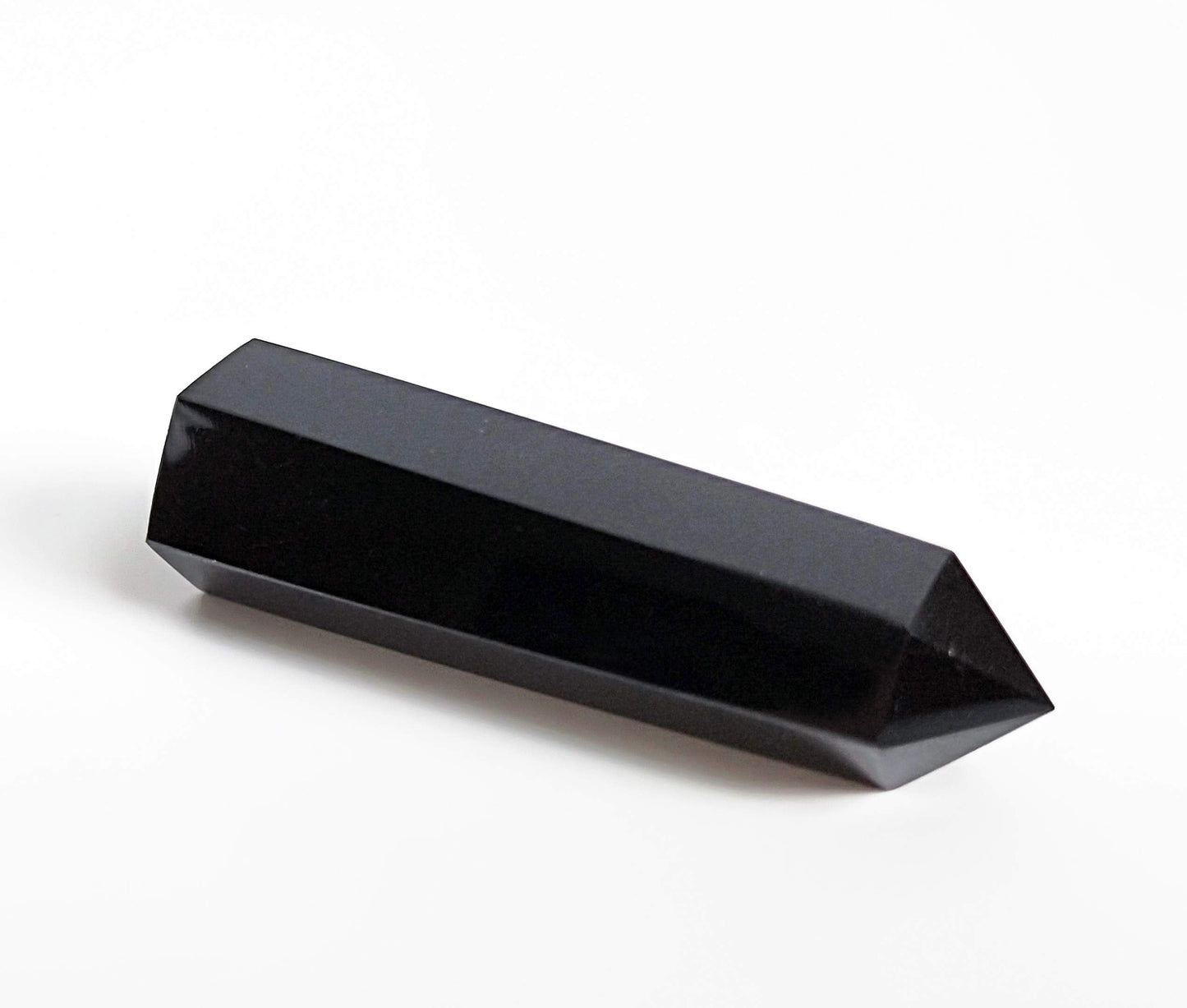 Black Obsidian Healing Crystal Wands Point Faceted Prism Bars for Reiki Chakra Meditation Therapy Deco