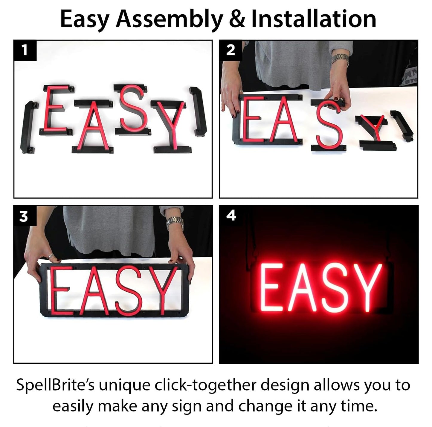SpellBrite KITCHEN Sign | Directional Sign with Neon Look, Blue LED Light Source | 25.1" x 6.3"