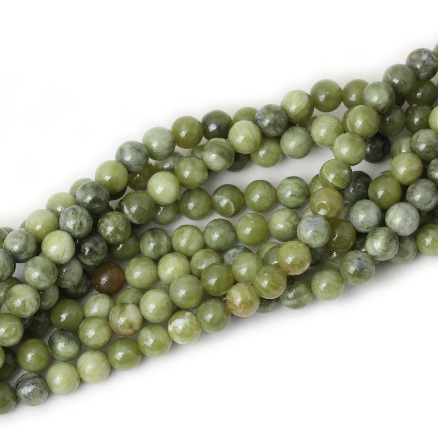 CHEAVIAN 45PCS 8mm Natural Taiwan Green Jade Round Loose Beads for Jewelry Making DIY Bracelet Necklace Materials 1 Strand 15"