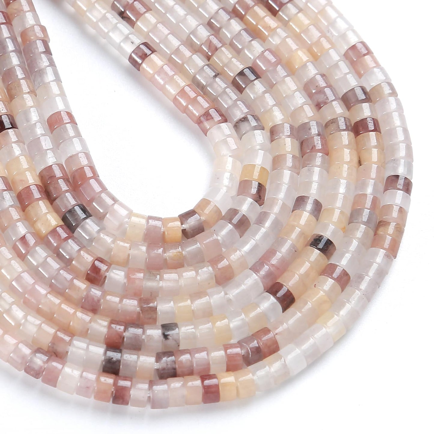150pcs 2x4mm Natural Violet jades Stone Tube Shape Beads Loose Flat Round Cylinder Flat Spacer Green Stone Beads for Bracelet Earrings Jewelry Making