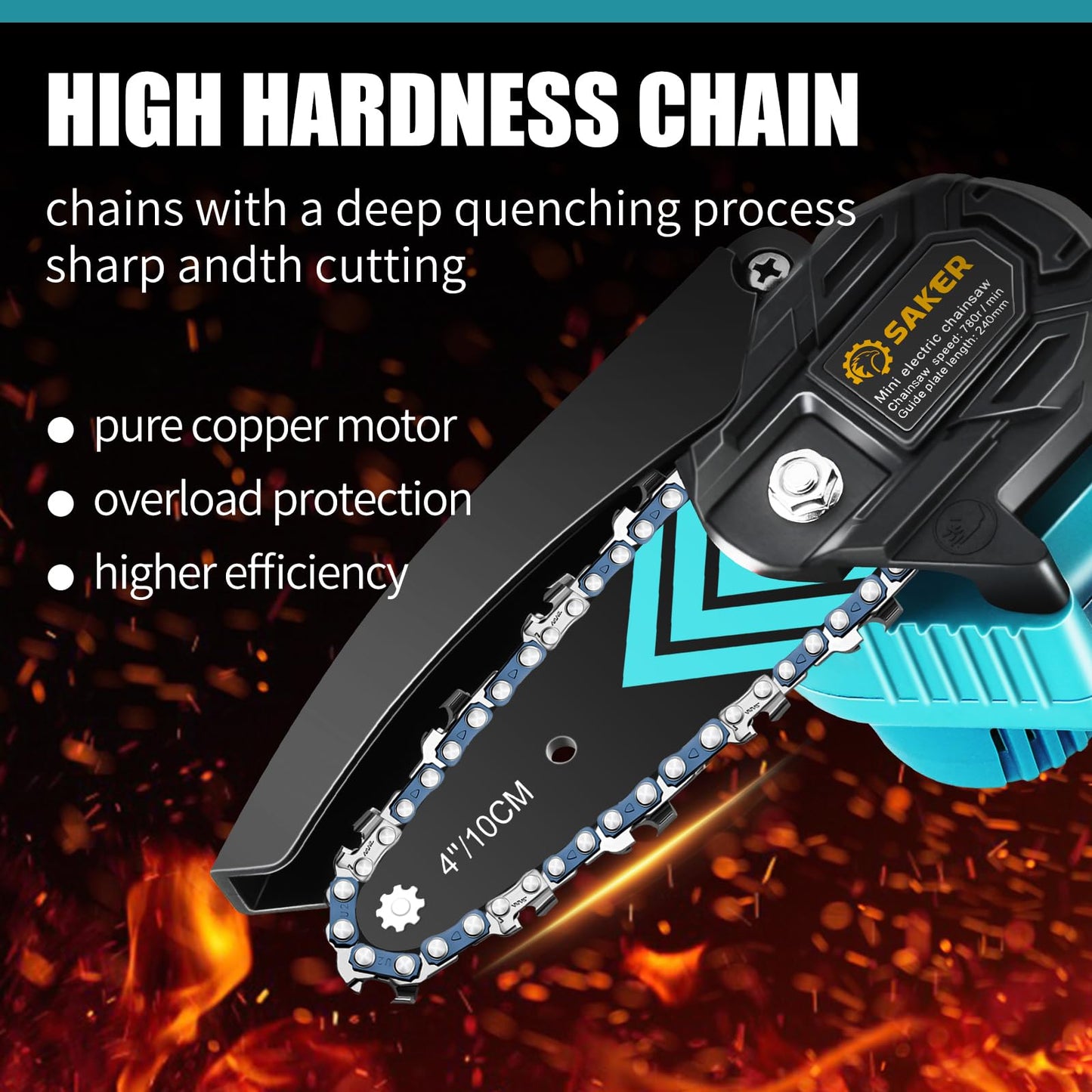 Saker Mini Chainsaw,Portable Electric Chainsaws Cordless,Handheld Chain Saw Pruning Shears Chain Saws for Tree Branches,Courtyard,Household and Garden,Father Day Gift for Men Dad Husband Women