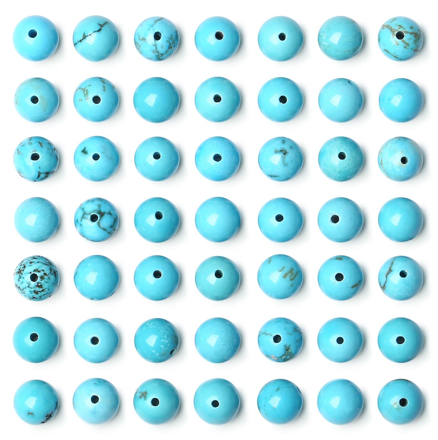 QINJIEJIE 100PCS Green Turquoise Beads 8mm Stone Beads Round Loose Gemstone Bead for Bracelet Beading Crystal Jewelry Making DIY Necklace Earrings 0.32"