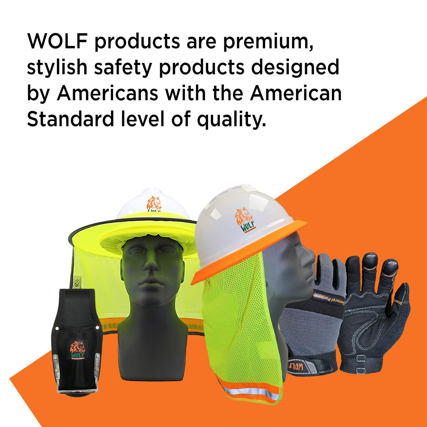 WOLF Yellow Canvas Genuine Cowhide Heavy-duty Leather Palm Work Gloves (12 pairs)