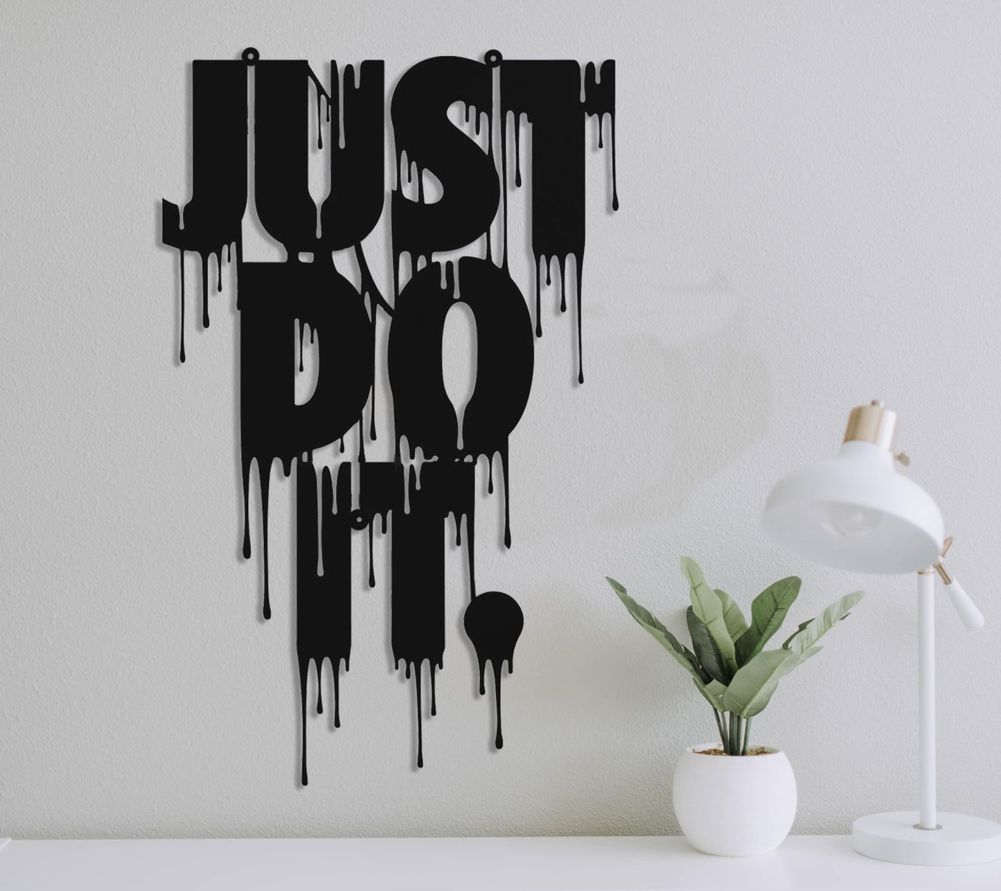 Benziso Motivational Metal Wall Art Inspirational Wall Decor Just Do It Decorative Sign for Office Encouragement Gifts (Black)