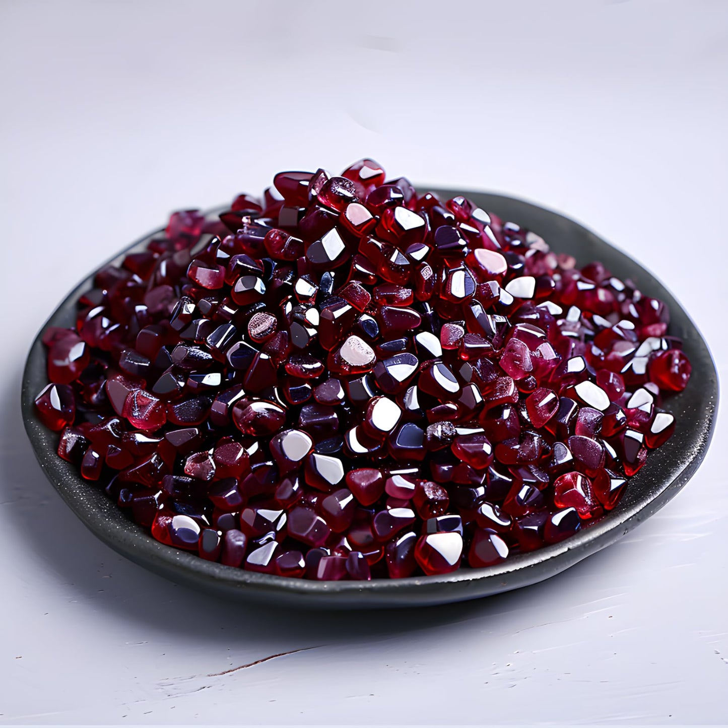 SigMntun Polished Garnet Crystal Chips 200 Pcs - 0.3" 10 oz Tumbled Stone Chips Crushed Sea Glass Stones Healing Reiki Crystal Jewelry Making Home Decoration