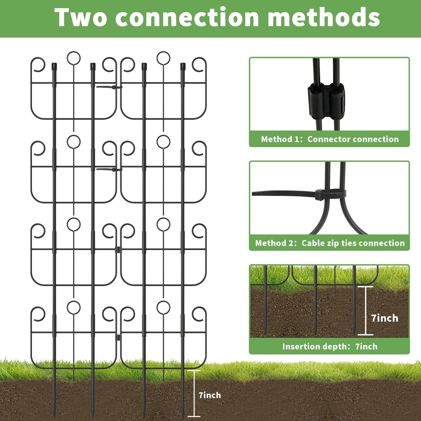 Trellis for Climbing Plants Indoor, Expandable Heavy-Duty Metal Trellis for Potted Plants Outdoor, Flowers Vine Ivy, Sturdy Houseplant Pothos Plant Climber Support, 8 Pack