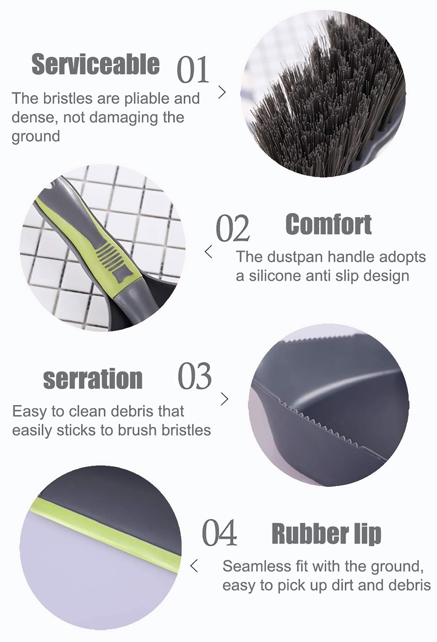WDDBHSKN Dust pan Broom Dustpan Brush - Dust Pans with Brush, Dustpan and Brush Set, Handheld Broom and Dustpan Set are Used to Clean Kitchens, Floors, Tables, and Animal Cages.