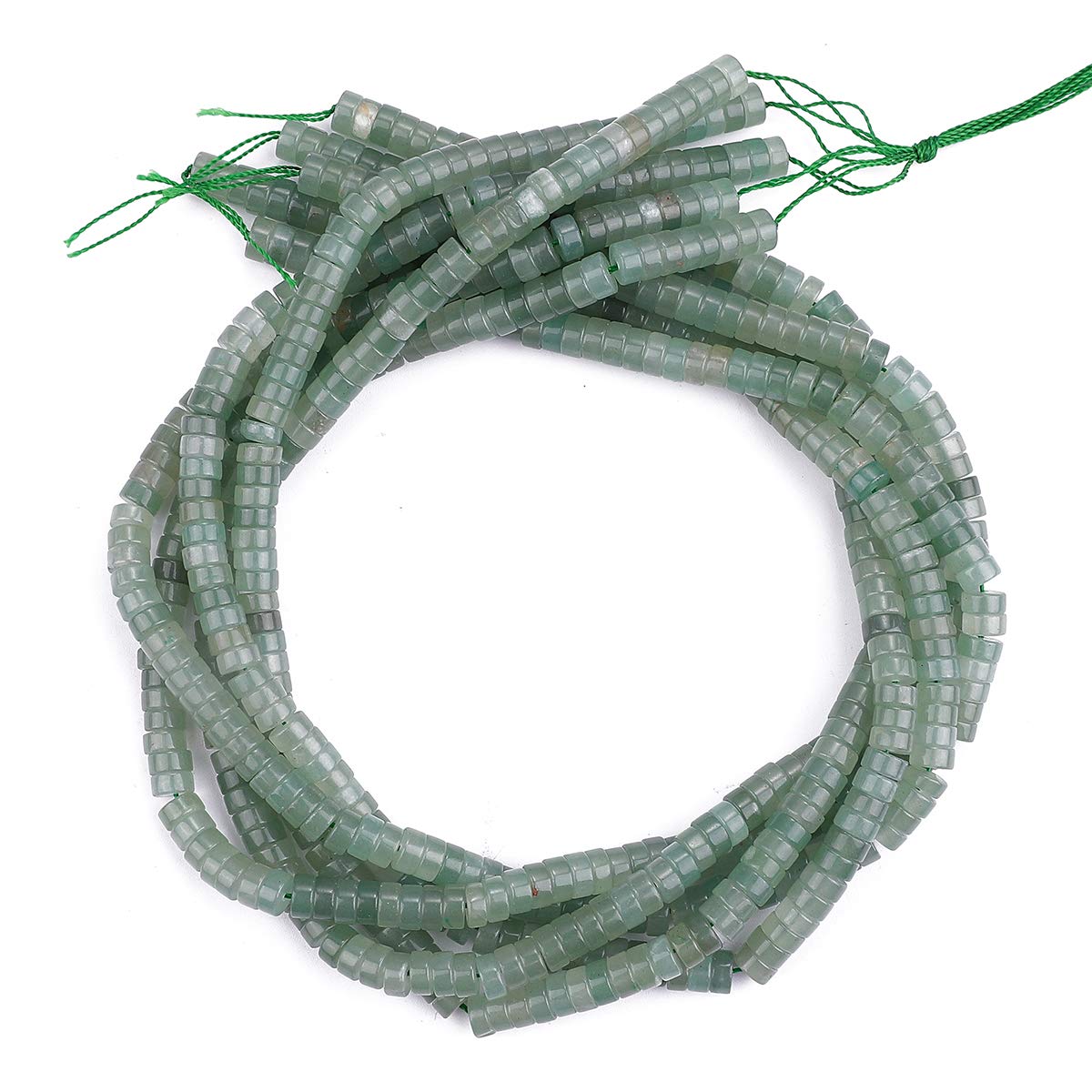 BEADIA Natural Green Aventurine Spacer Beads Caps Loose Semi Gemstone for Beading Jewelry Making 6mmx3mm 38cm