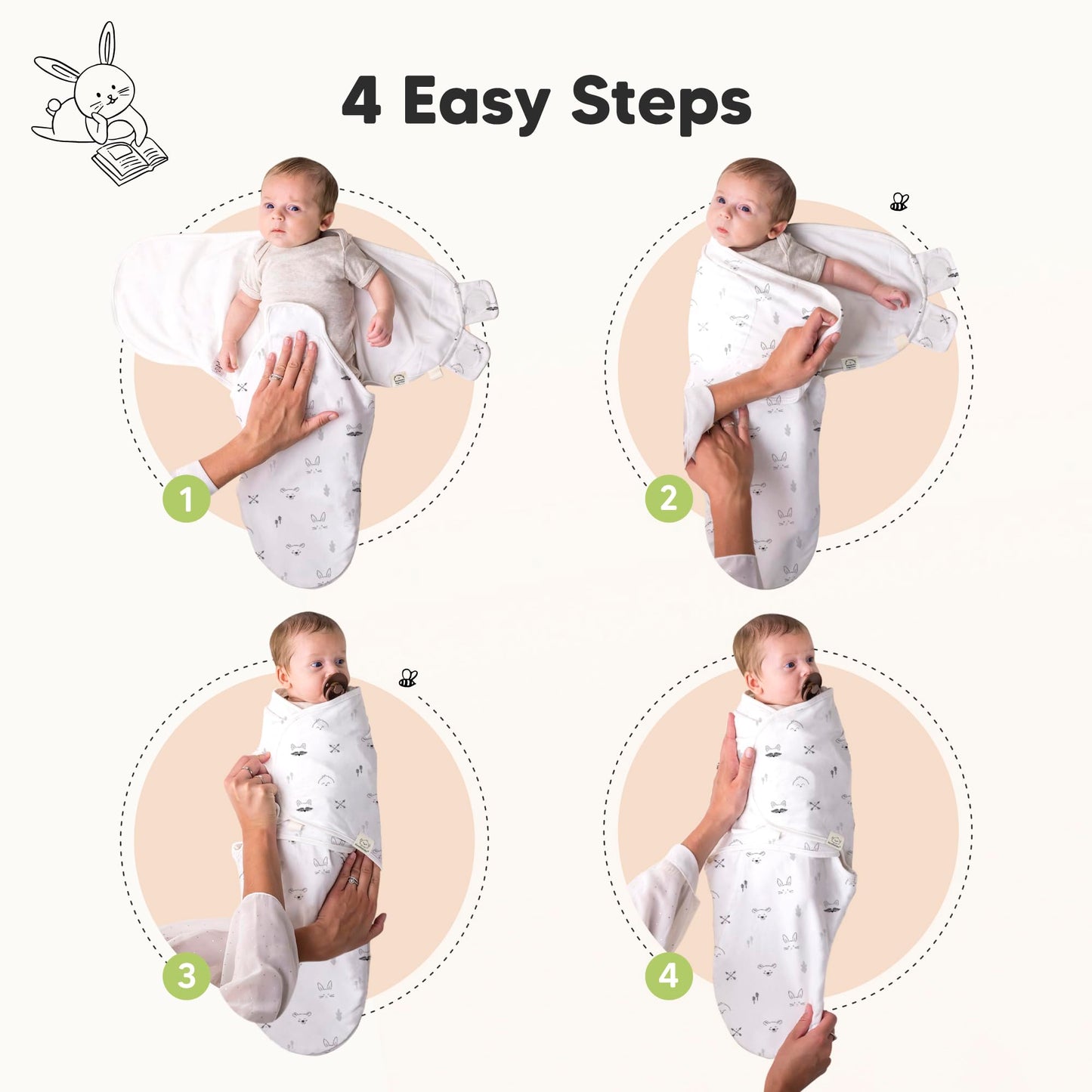 KeaBabies 3-Pack Organic Baby Swaddle Sleep Sacks - Swaddles for Newborns, Infant 0-3 Months, Baby Girls, Boys, Soft & Snug Newborn Sleep Sack, Nursery Swaddling Blankets (Nordic, OS)