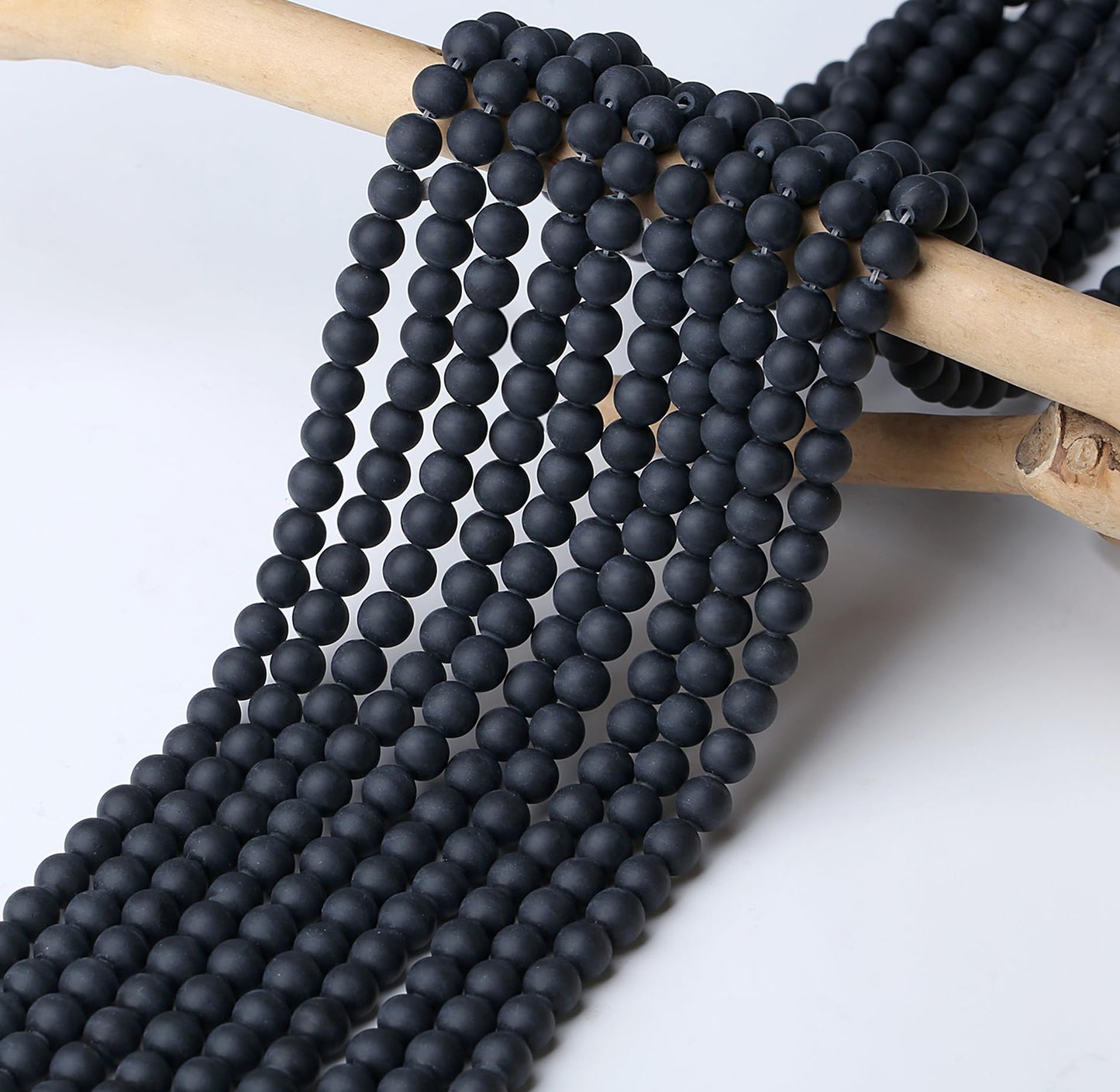 NUKAYAI Natural Matte Black Obsidian Beads 100Pcs 8mm Crystal Beads Loose DIY Round Stone Bead for Bracelet Necklace Earrings Making